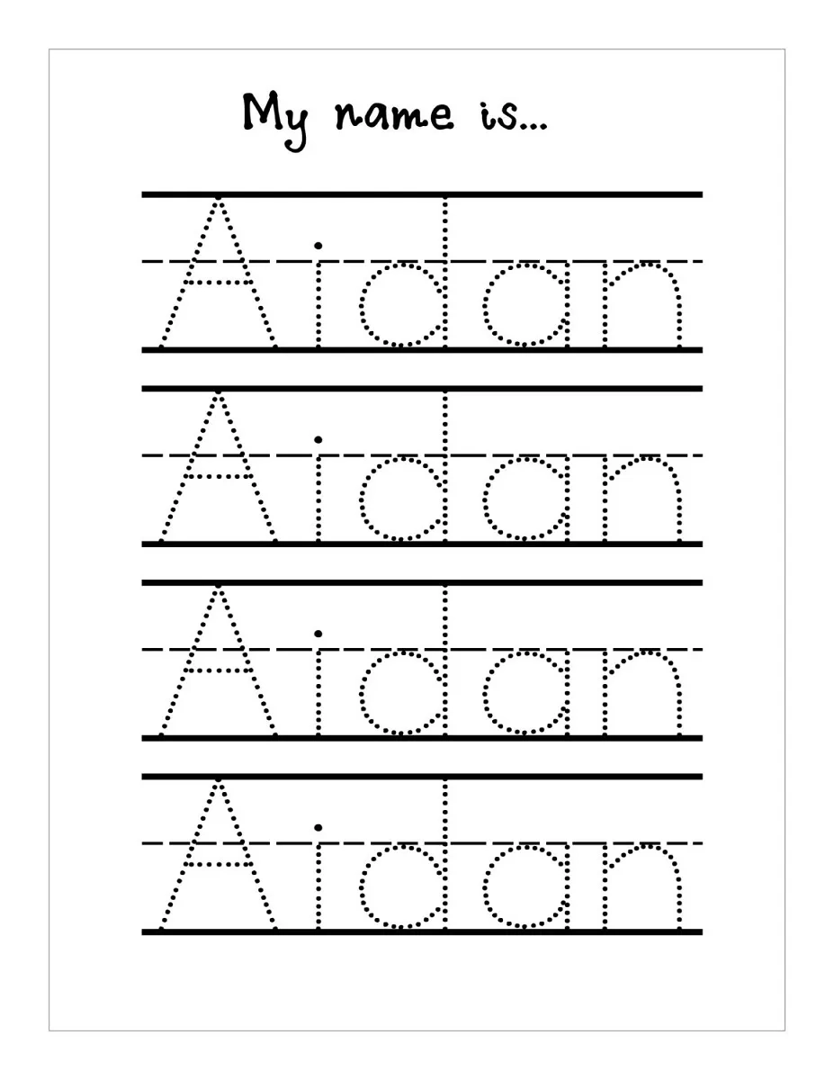 Free Name Tracing Worksheets For Preschool Printable