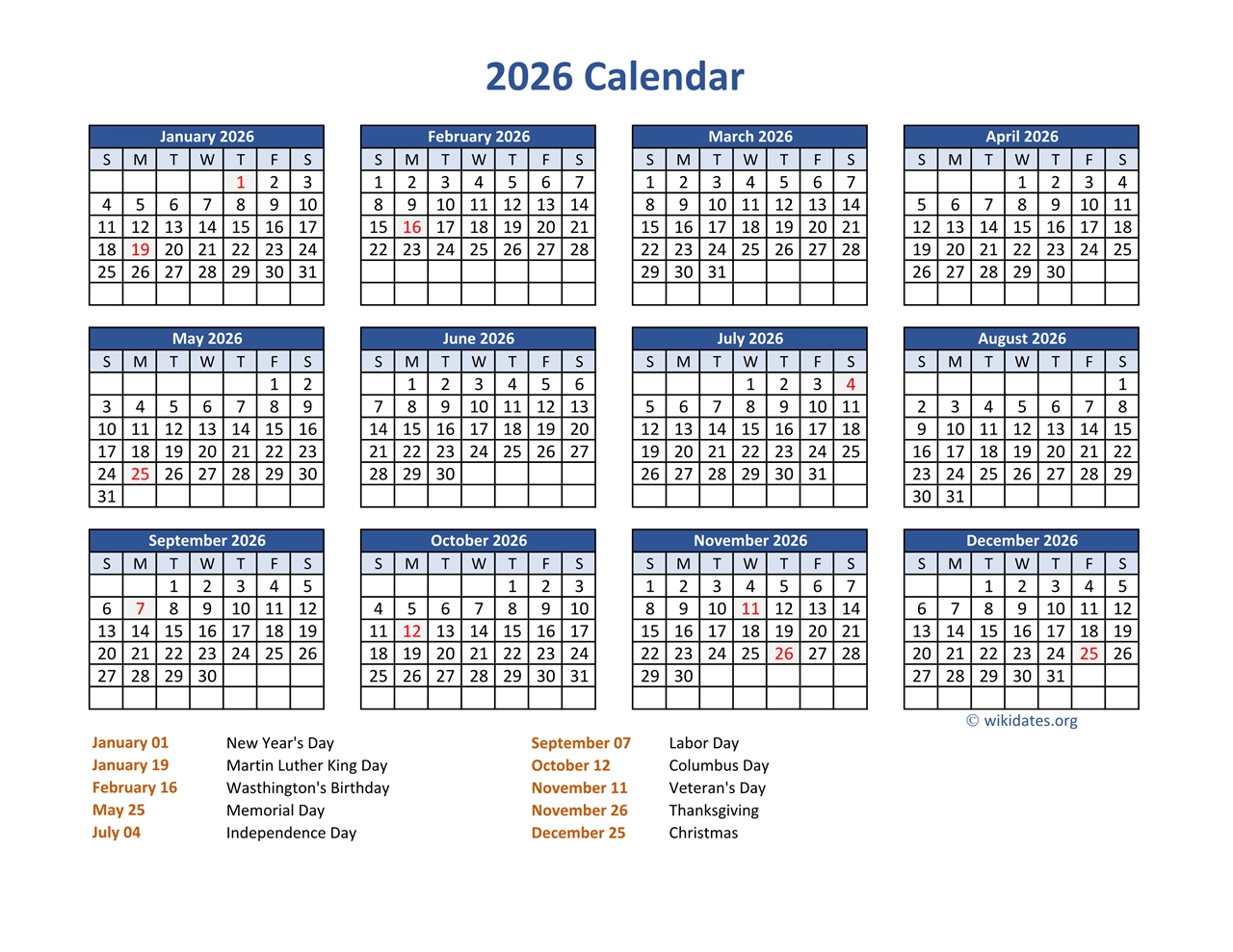 National Holiday Calendar 2026 School Academic Calendar