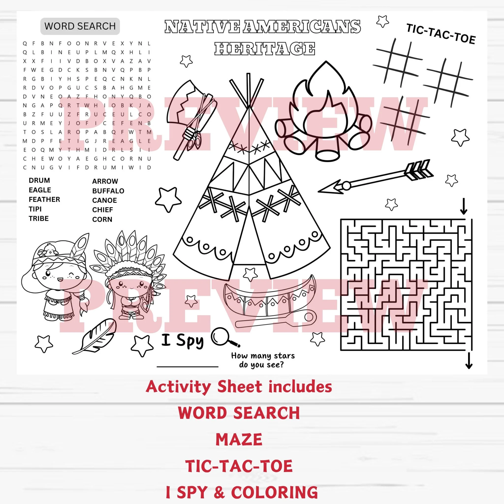 Native American Worksheets For Preschool