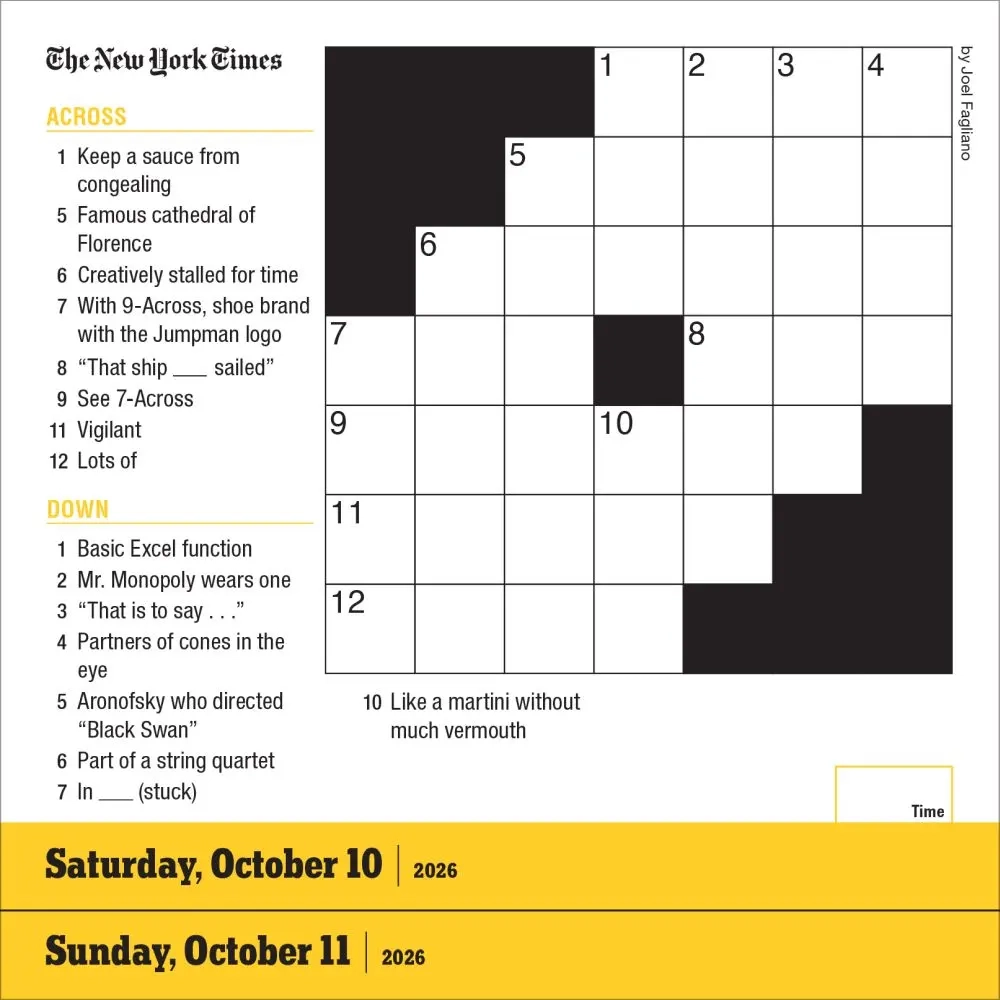 New York Times Mini Crossword 2026 Page a Day Desk Calendar 
