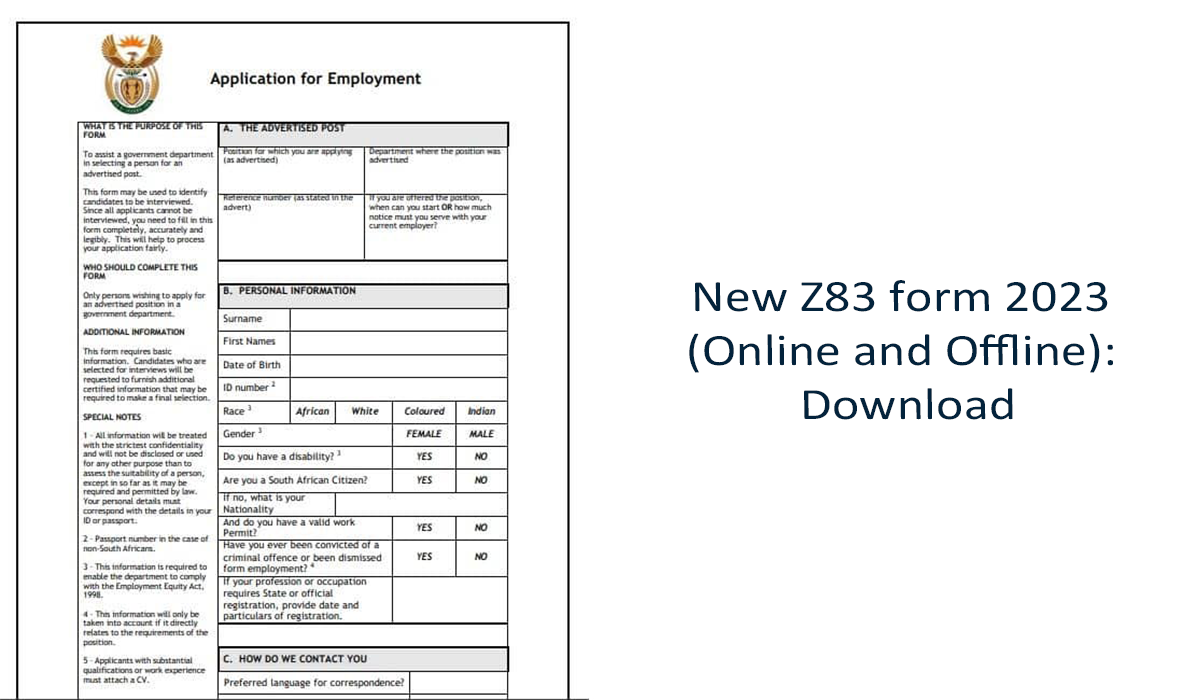 Z83 Form 2026 Download