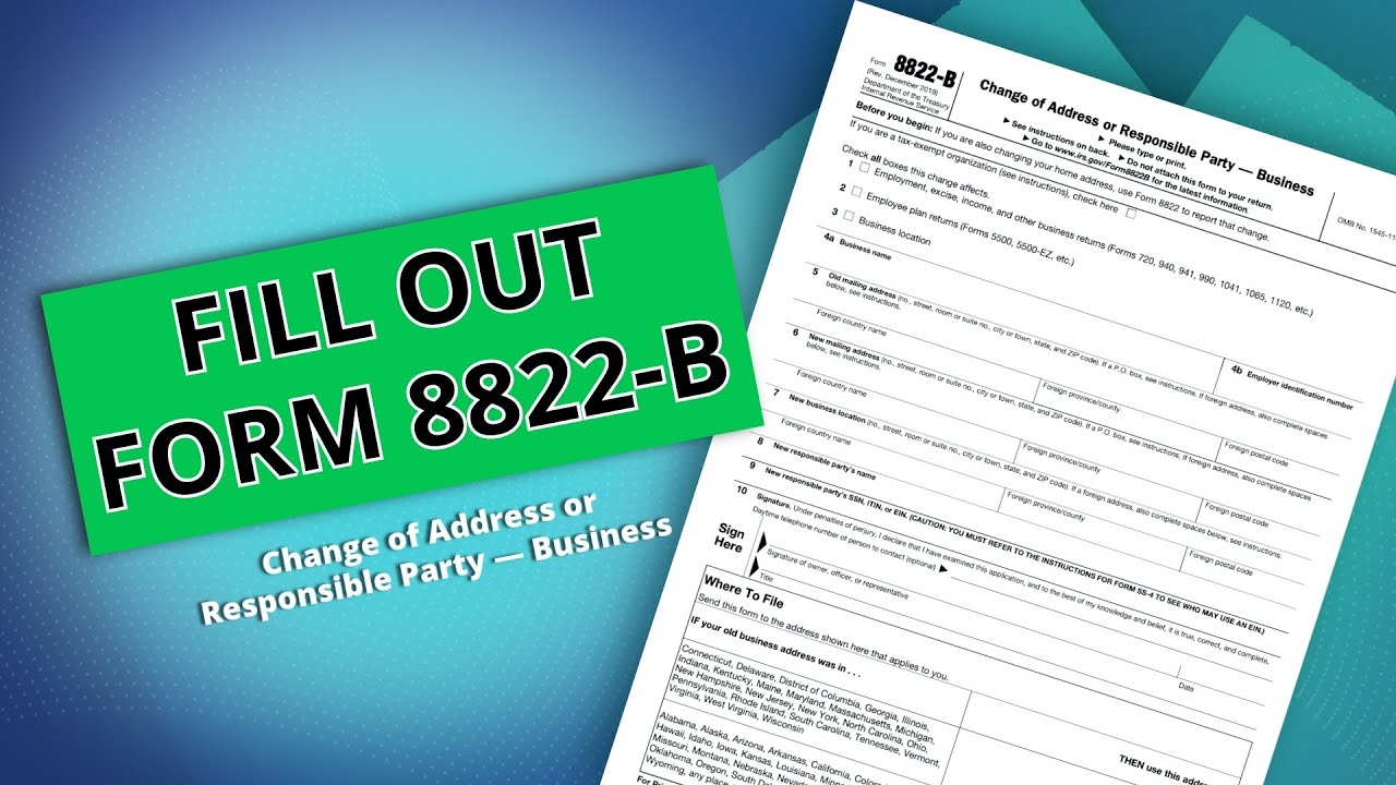 Northwest Registered Agent Fill Out IRS Form 8822 B