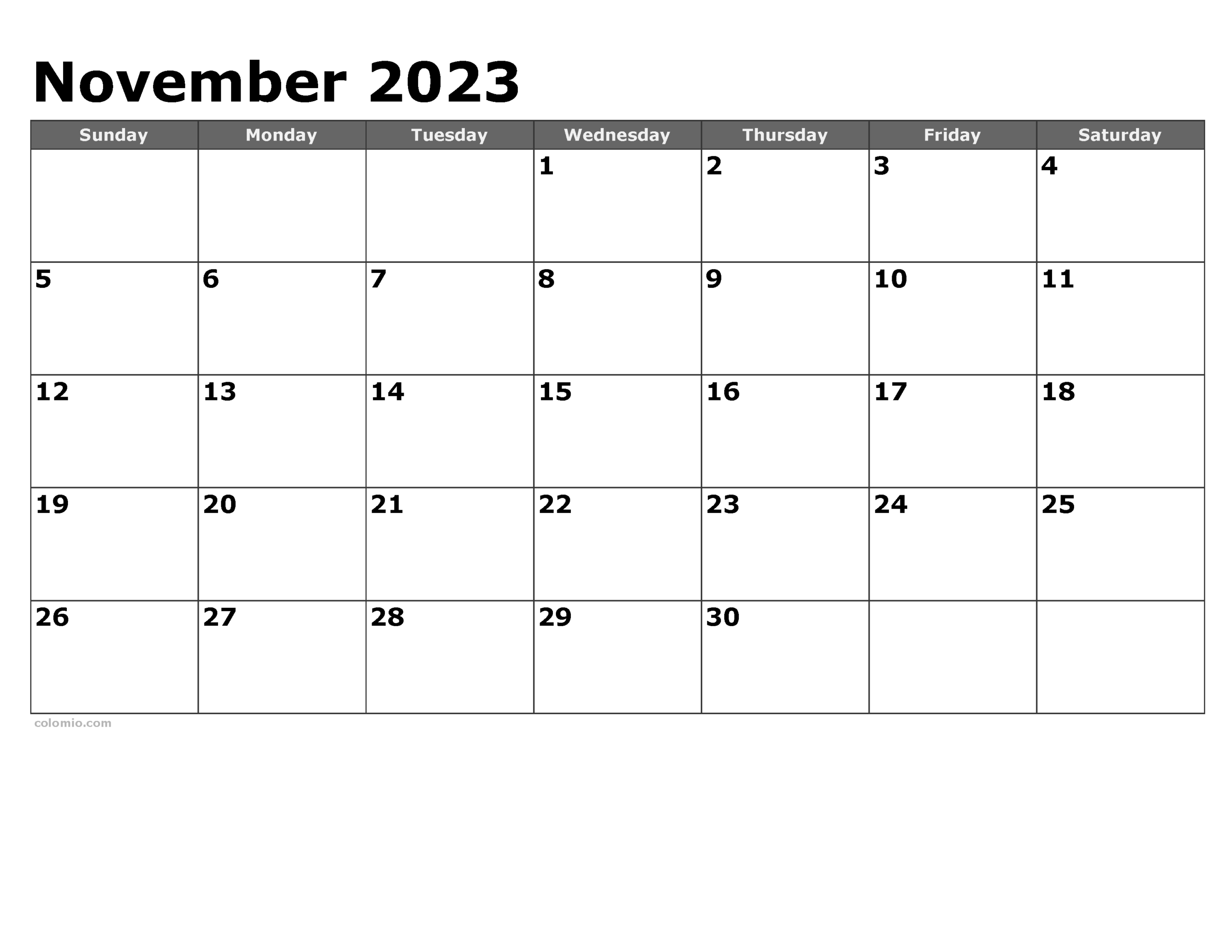 November 2025 Calendar Free Printable PDF XLS And PNG