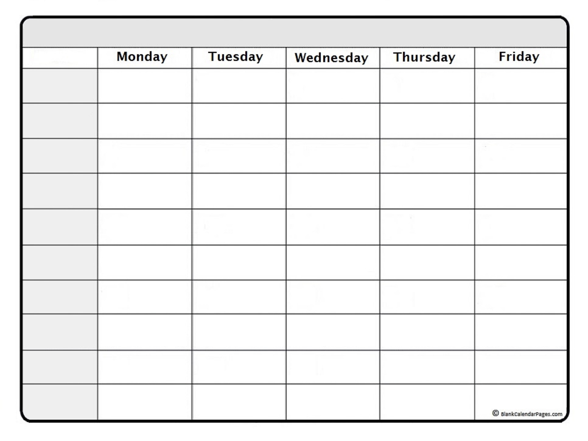 Blank Calendar Printable Weekly