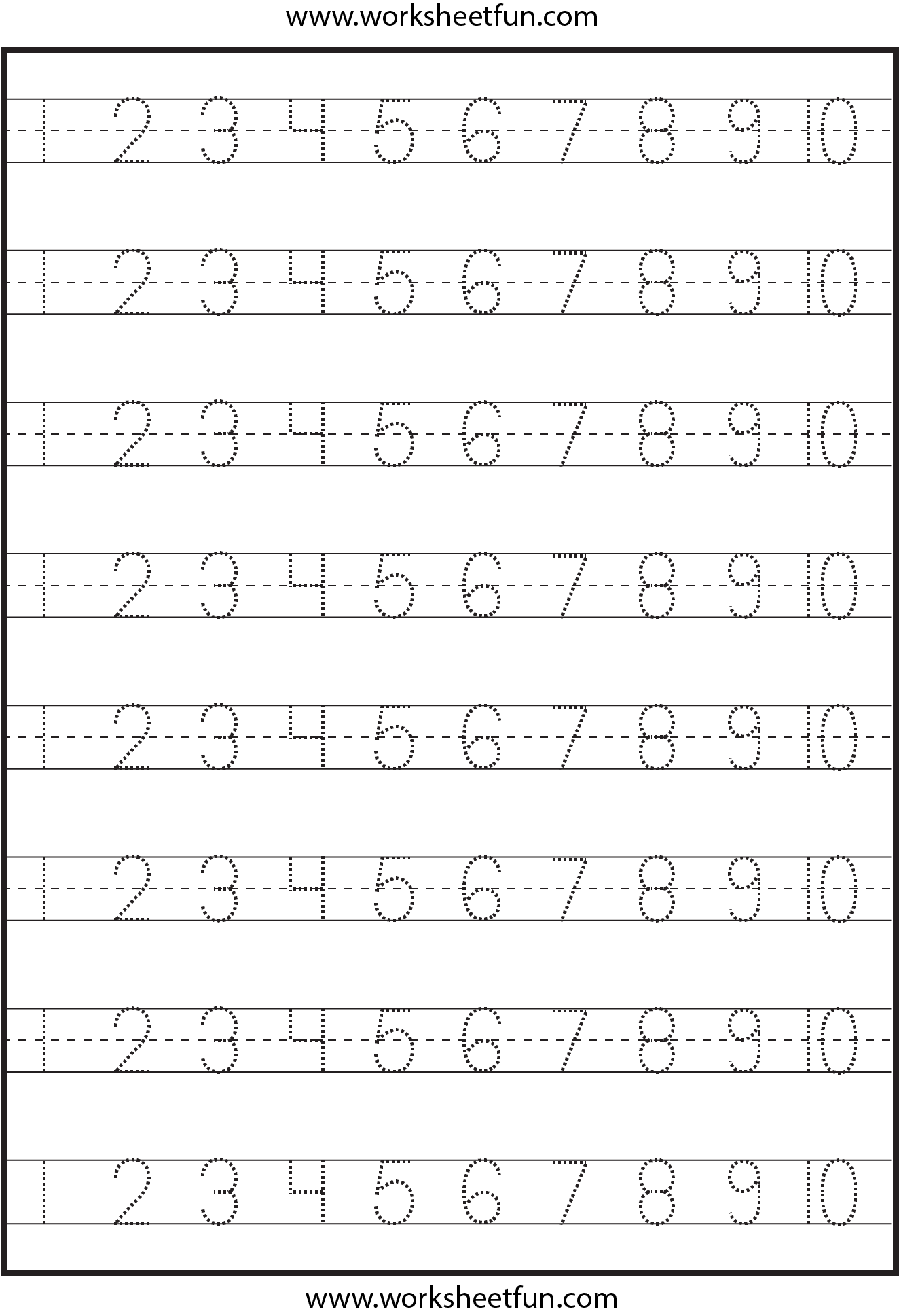 Tracing Numbers Worksheets Printable