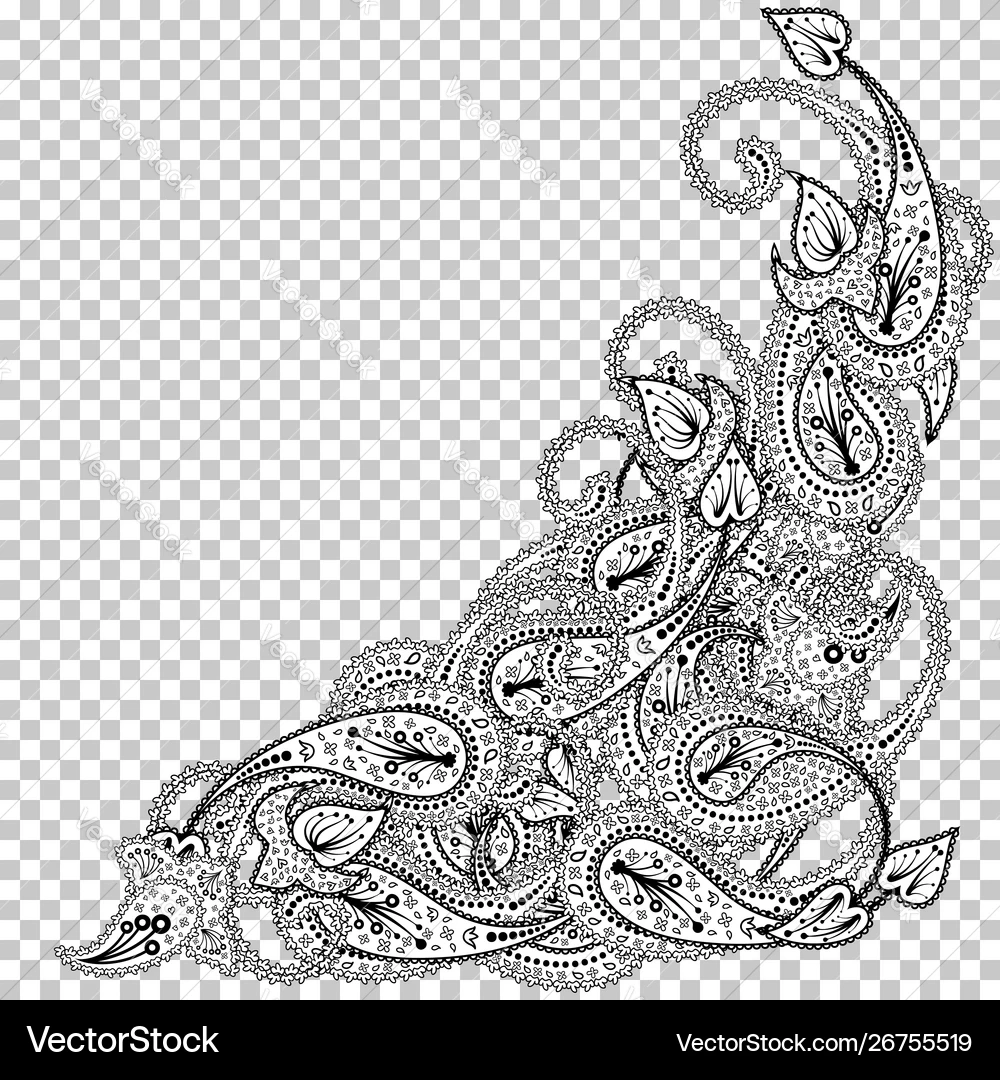 Paisley Pattern With Frame Lizenzfreie Vektorgrafik VectorStock