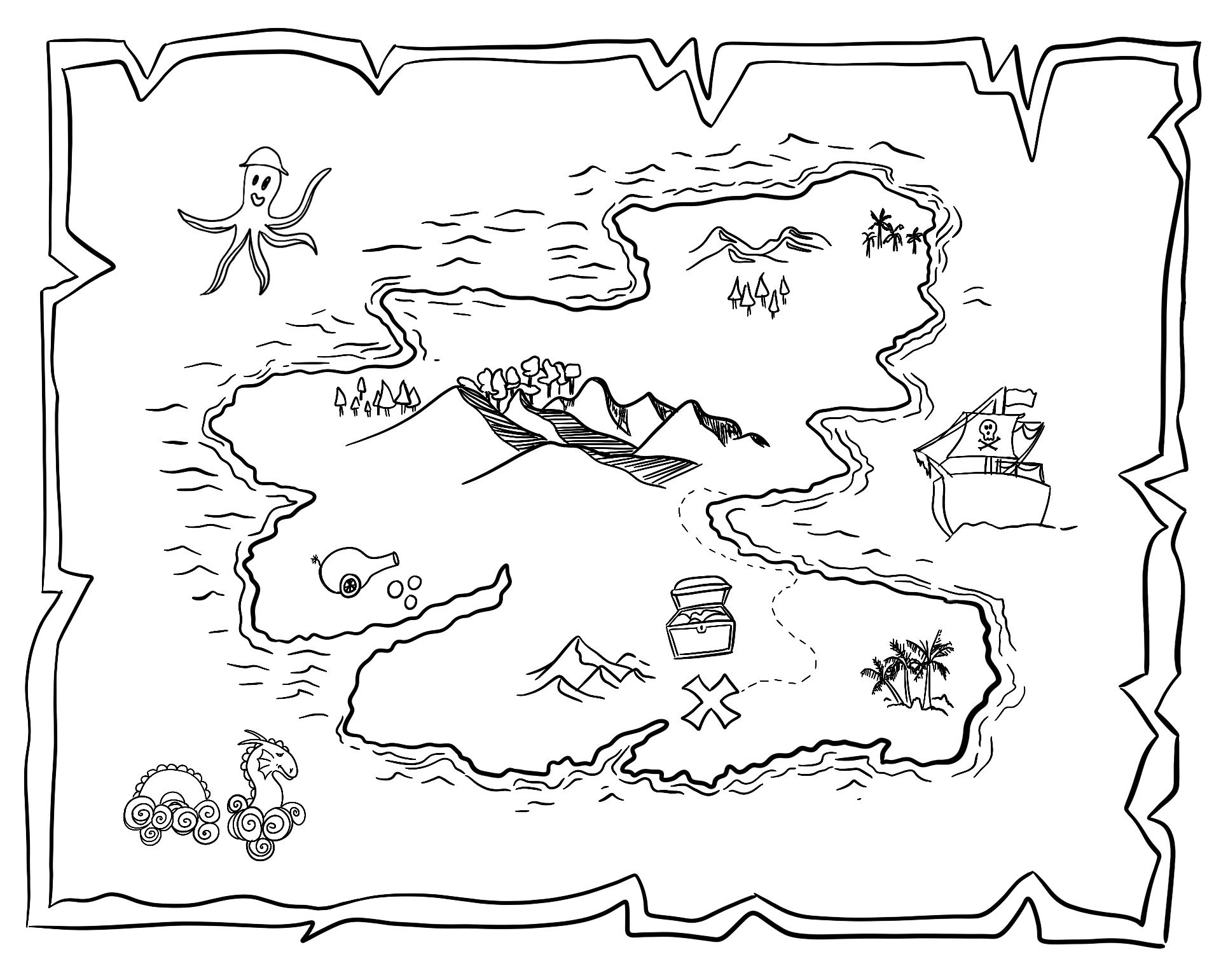 Printable Pirate Map Template