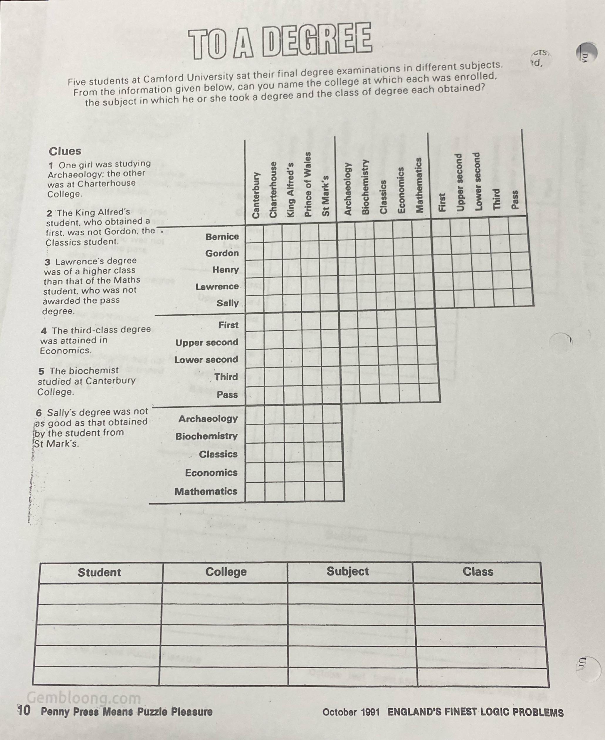Printable Penny Dell Crossword Puzzles