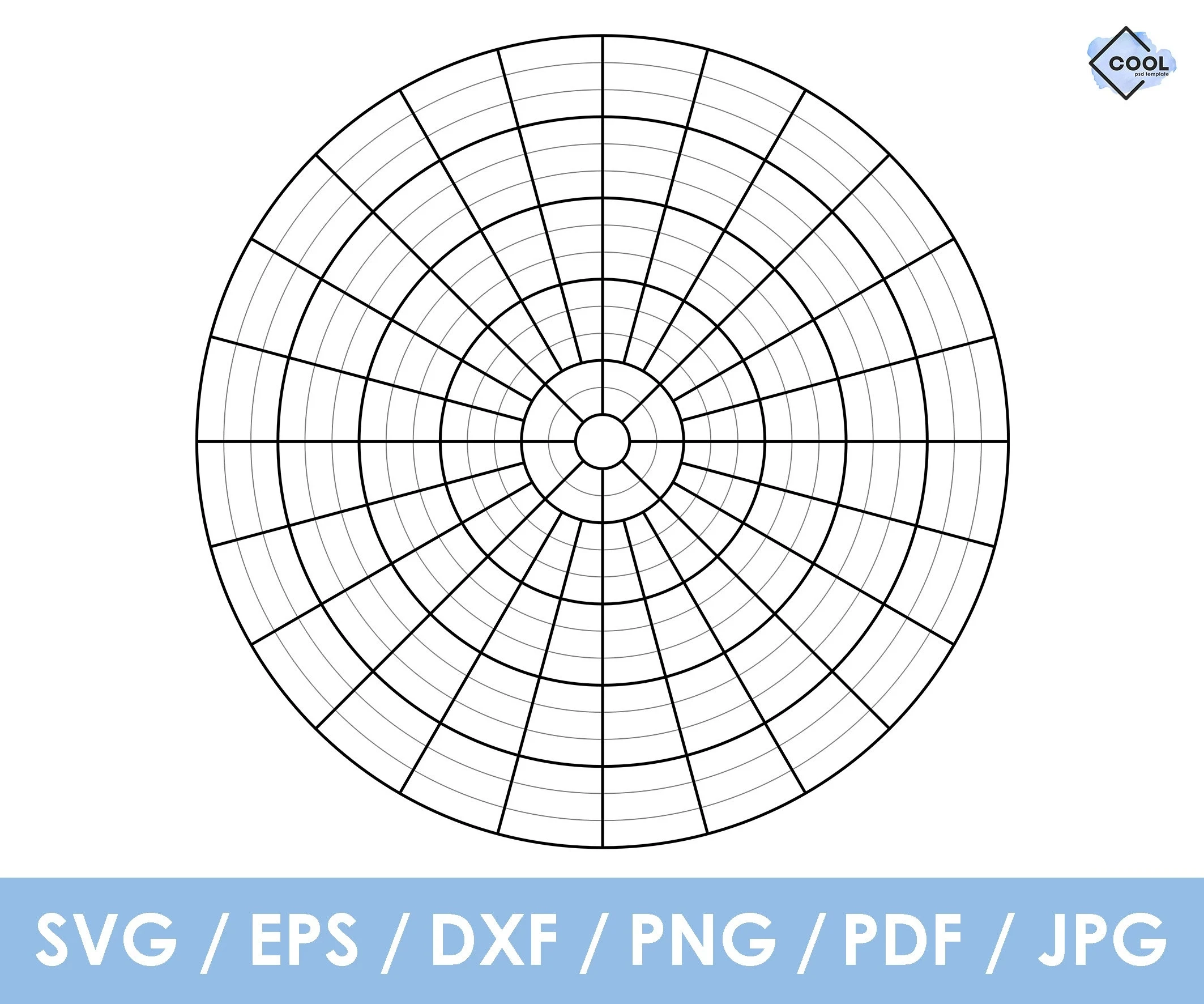 Polar Circle Graph Paper Template Circular Graph Paper Radial 
