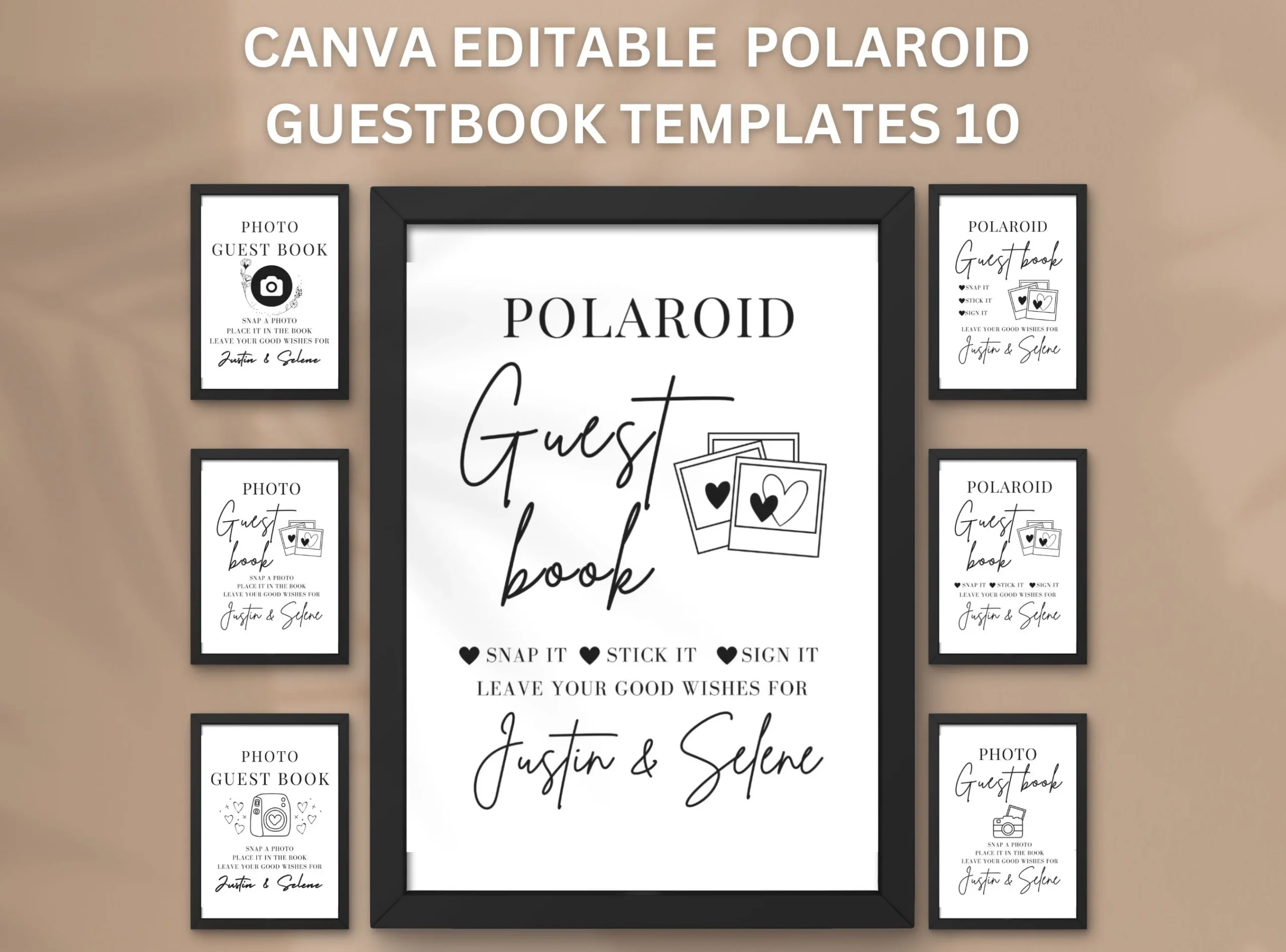 Polaroid Guest Book Sign Printable Free Polaroid Guest Book Sign Canva