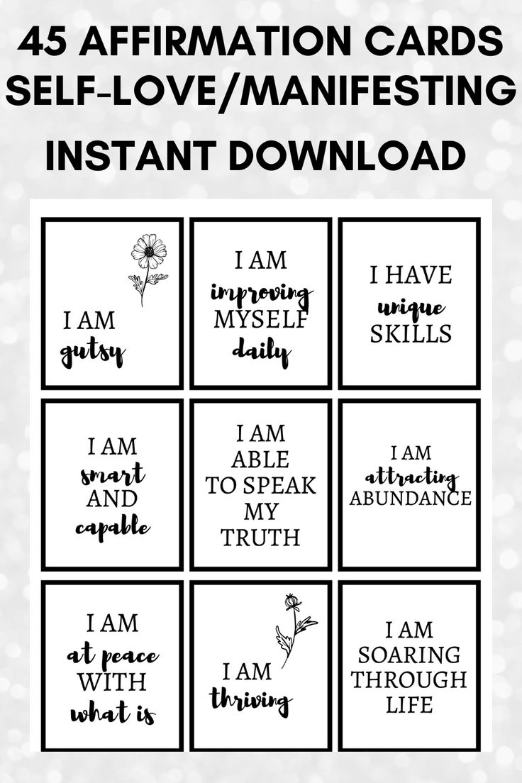 Positive Affirmation Cards Printable Daily Affirmation Cards 