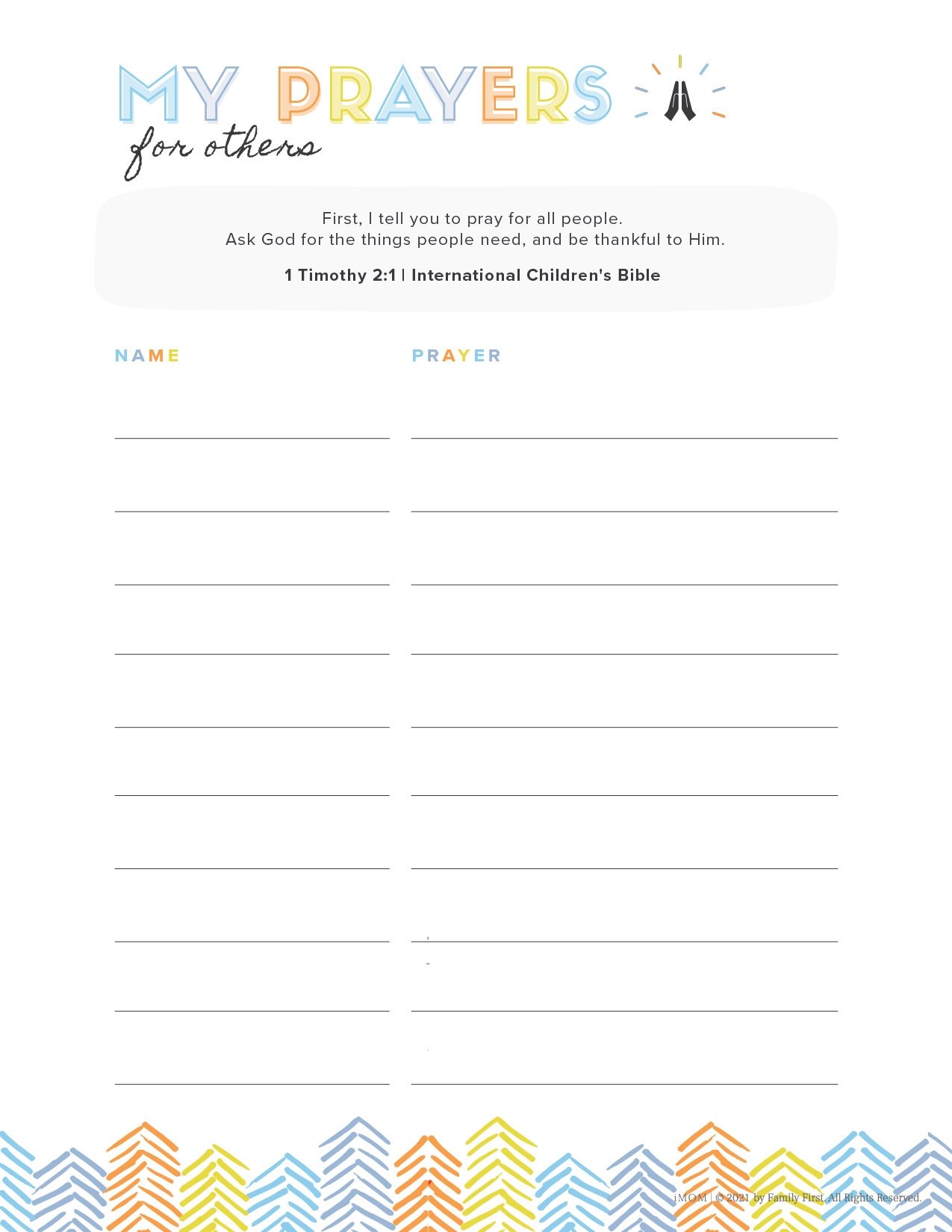 Prayer List For Kids IMOM