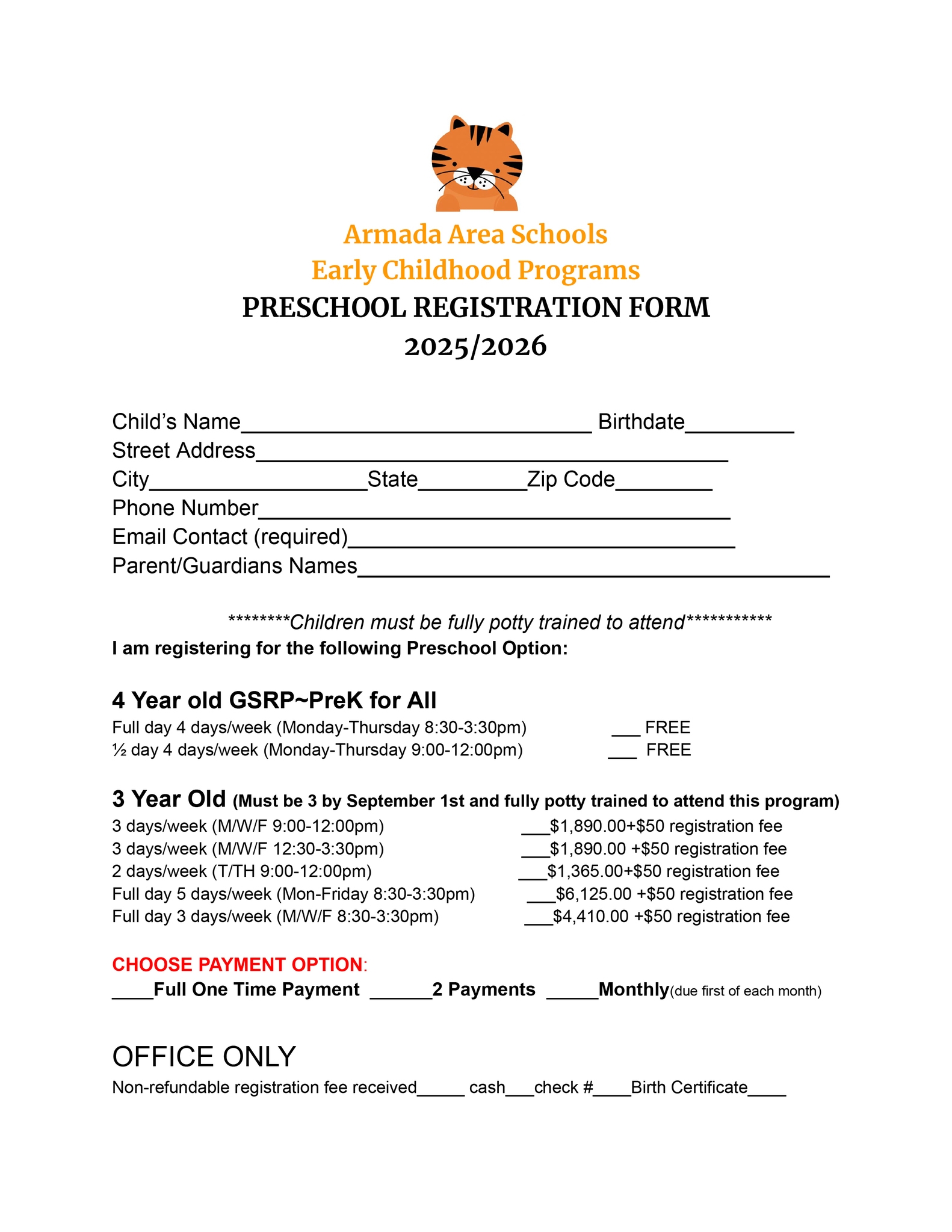 Preschool Registration Childcare Preschool Krause Elementary 