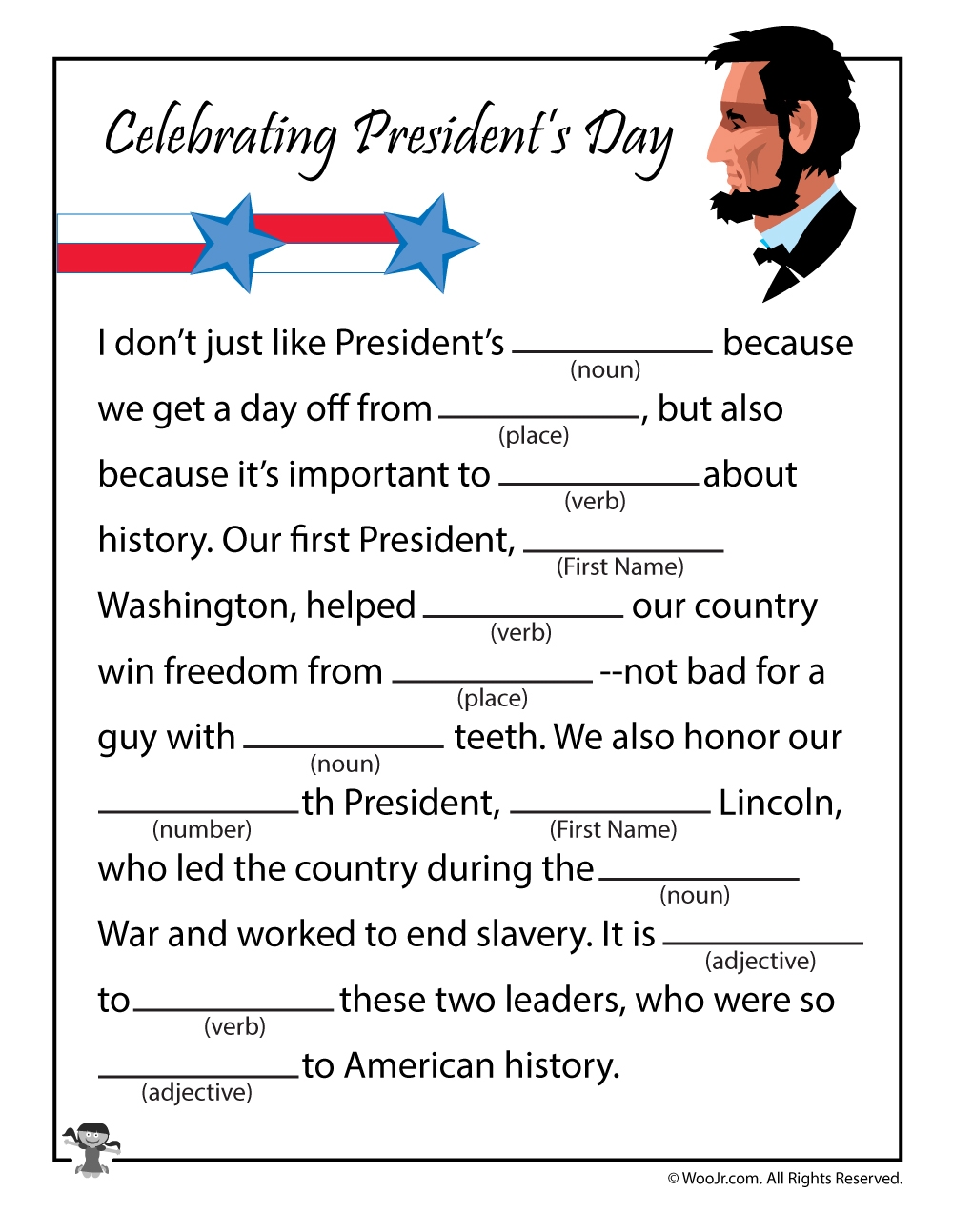 Presidents Day Ad Libs Woo Jr Kids Activities Children s 