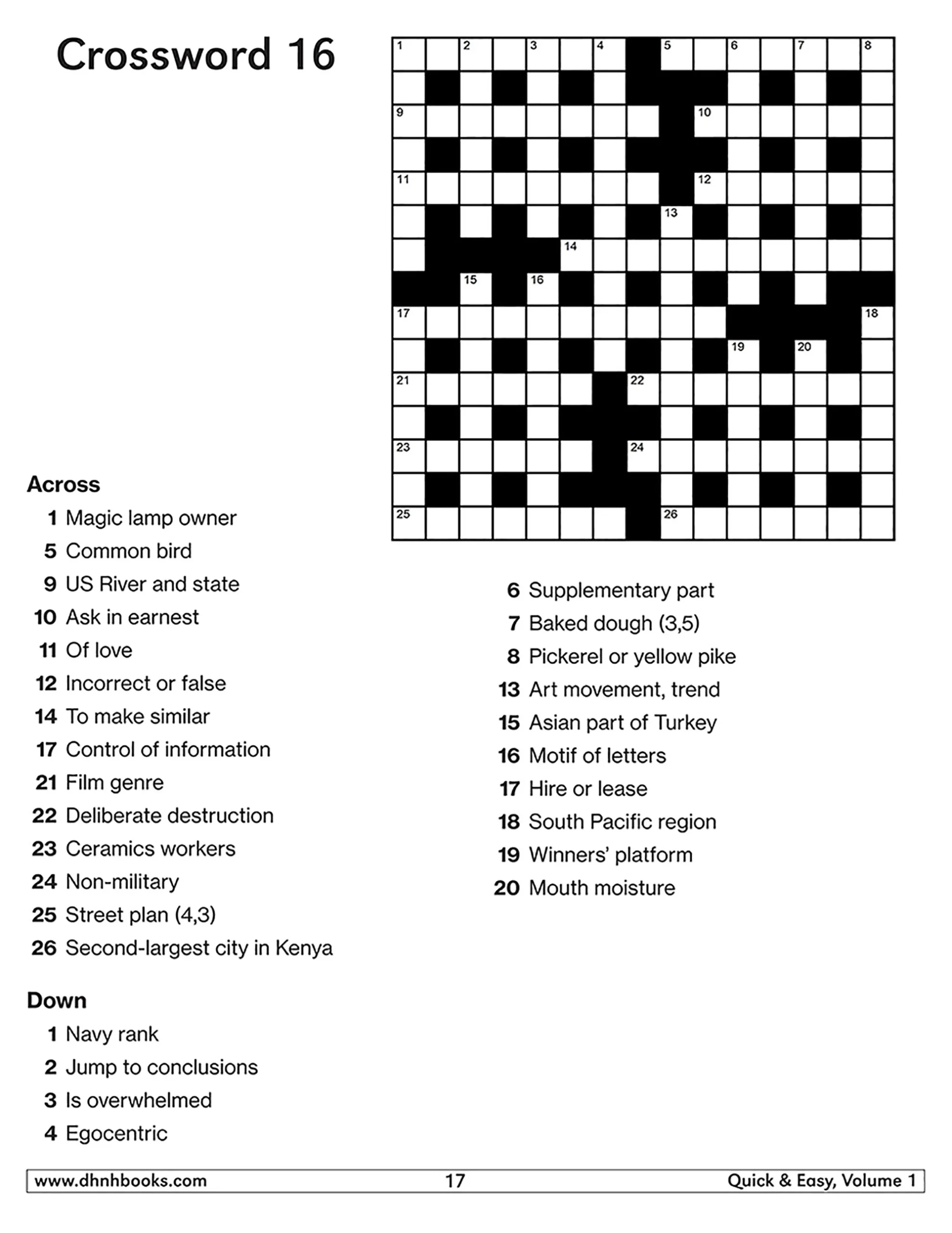 Printable Crossword Puzzles Uk