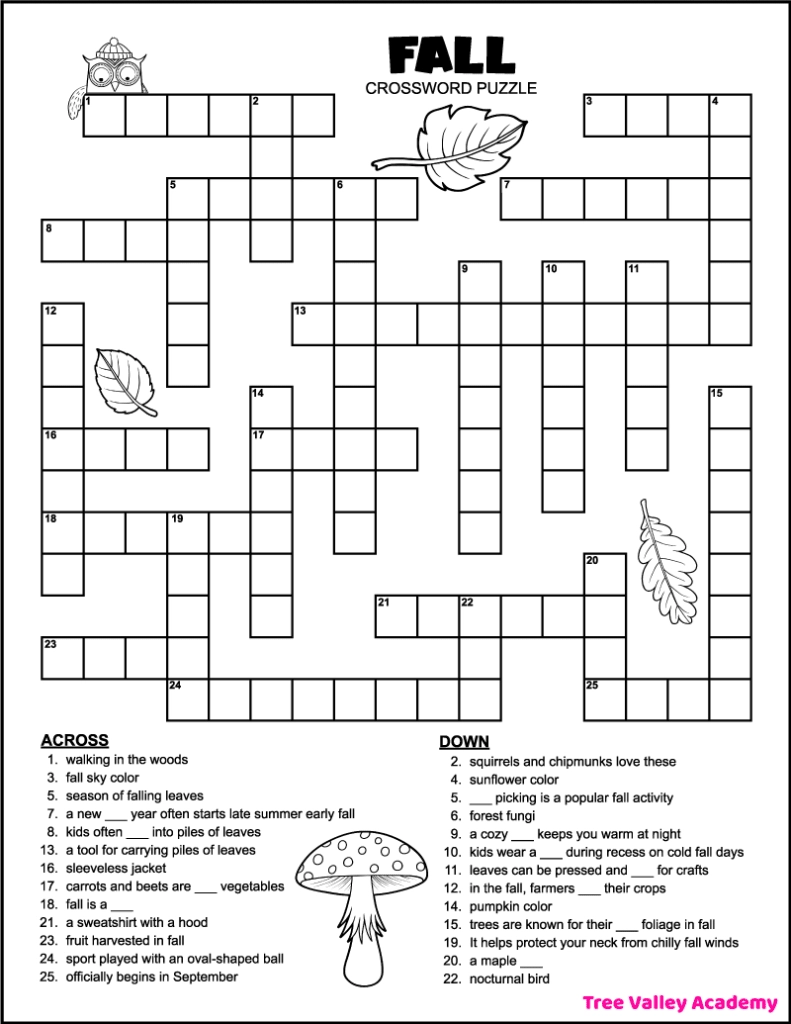 Themed Crossword Puzzles Printable Free