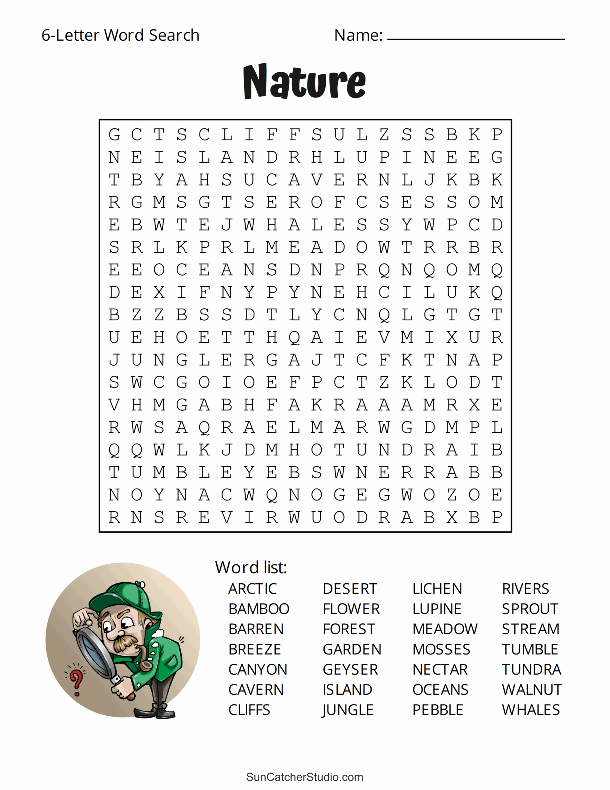 Printable 6 Letter Word Search Puzzles Word Find Free 
