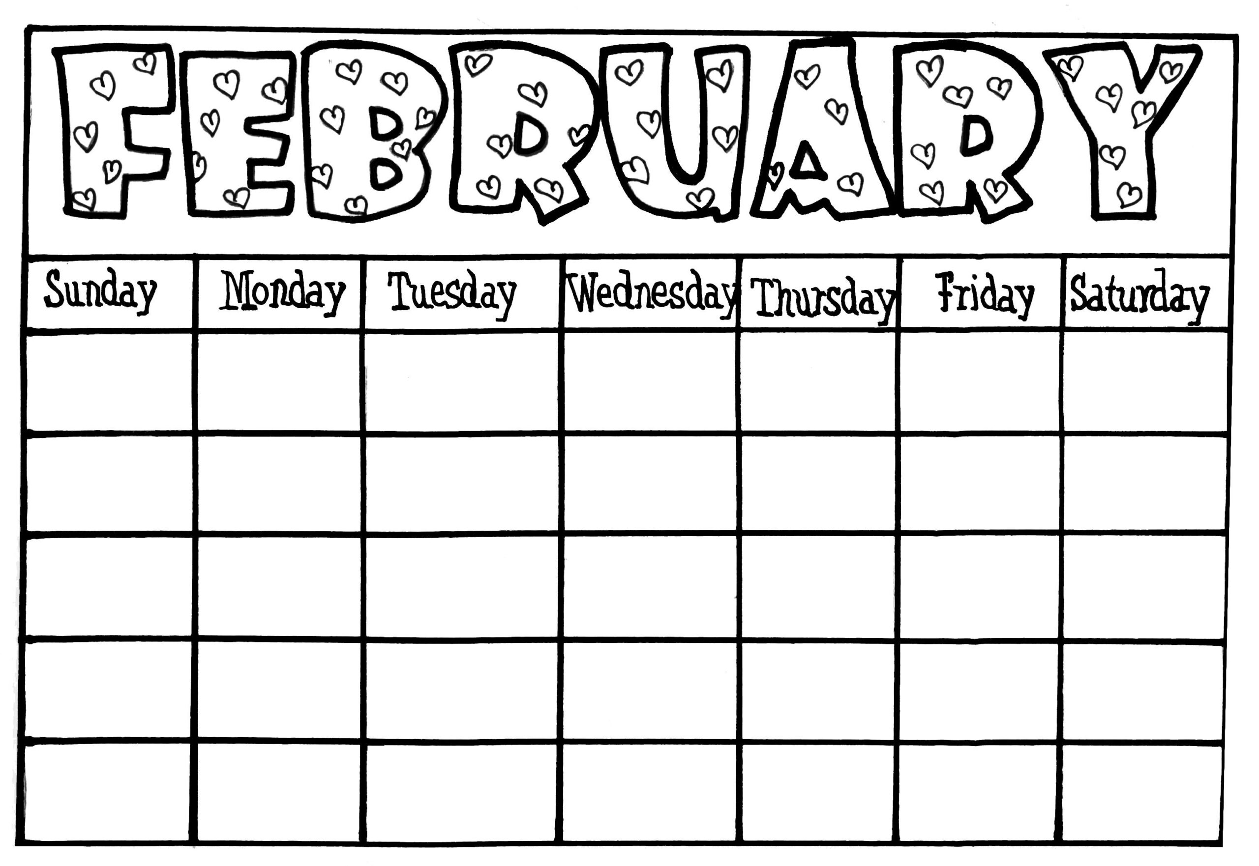 Free Printable Prek Blank Calendar