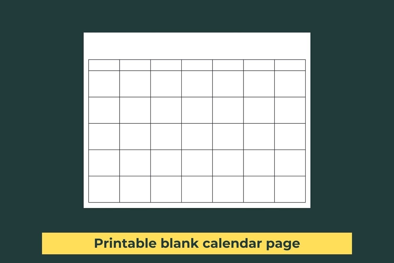 Printable Blank Calendar Page DIY Ready To Print Calendar 8x10 