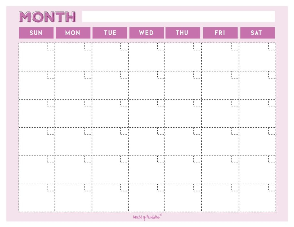 Blank Printable Calendar With Holidays
