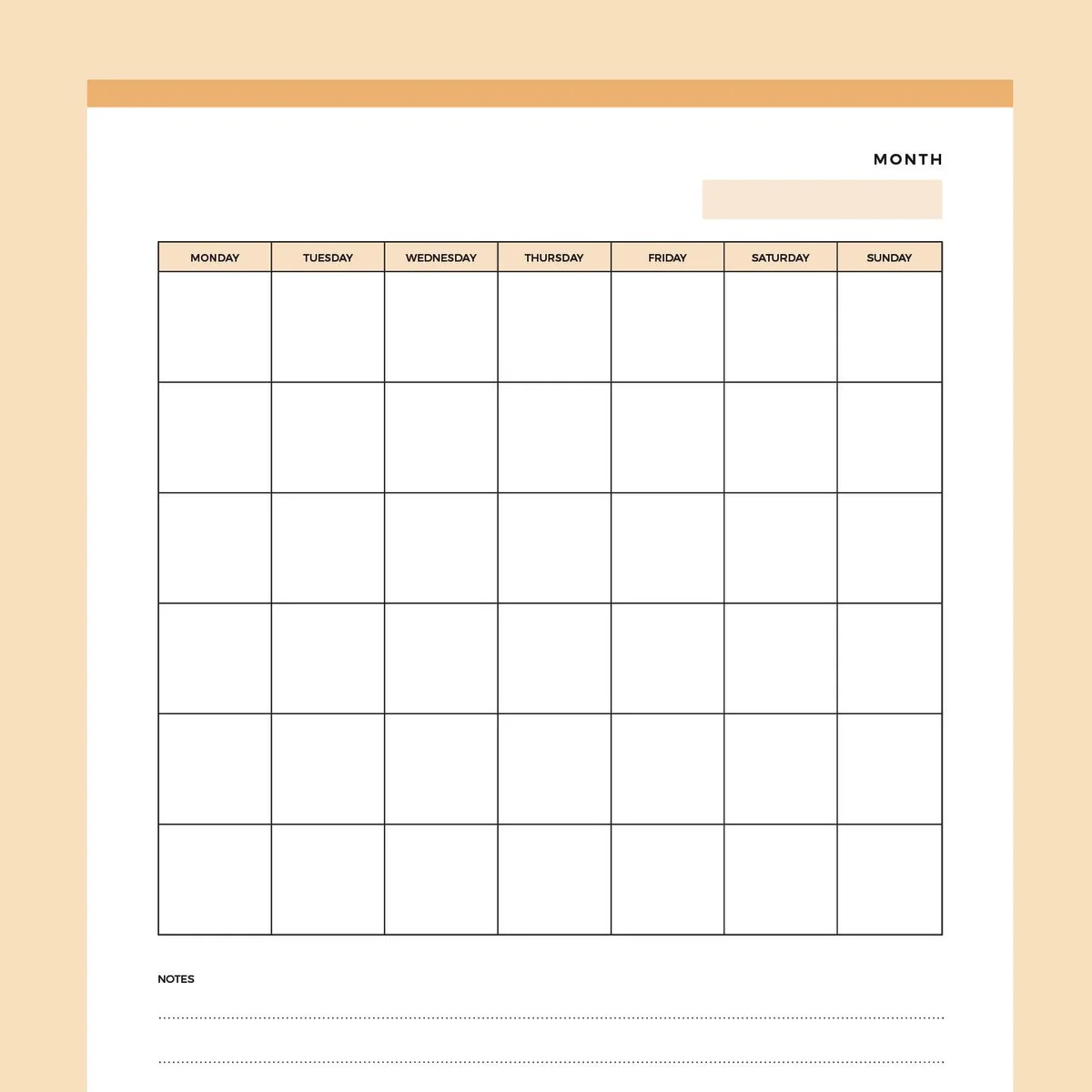 Printable Blank Monday To Sunday Calendar Plan Print Land