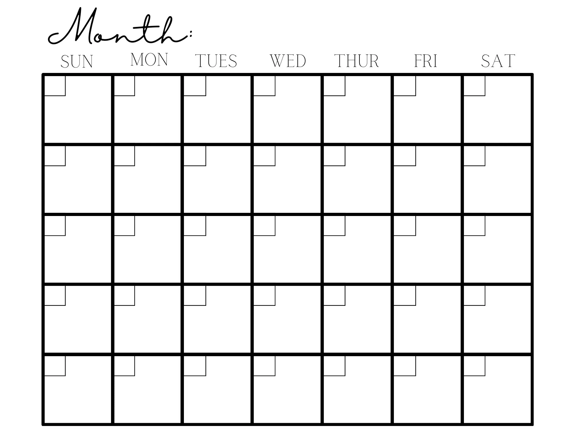 Printable Calendar 11x8 5 blank Calendar Etsy India