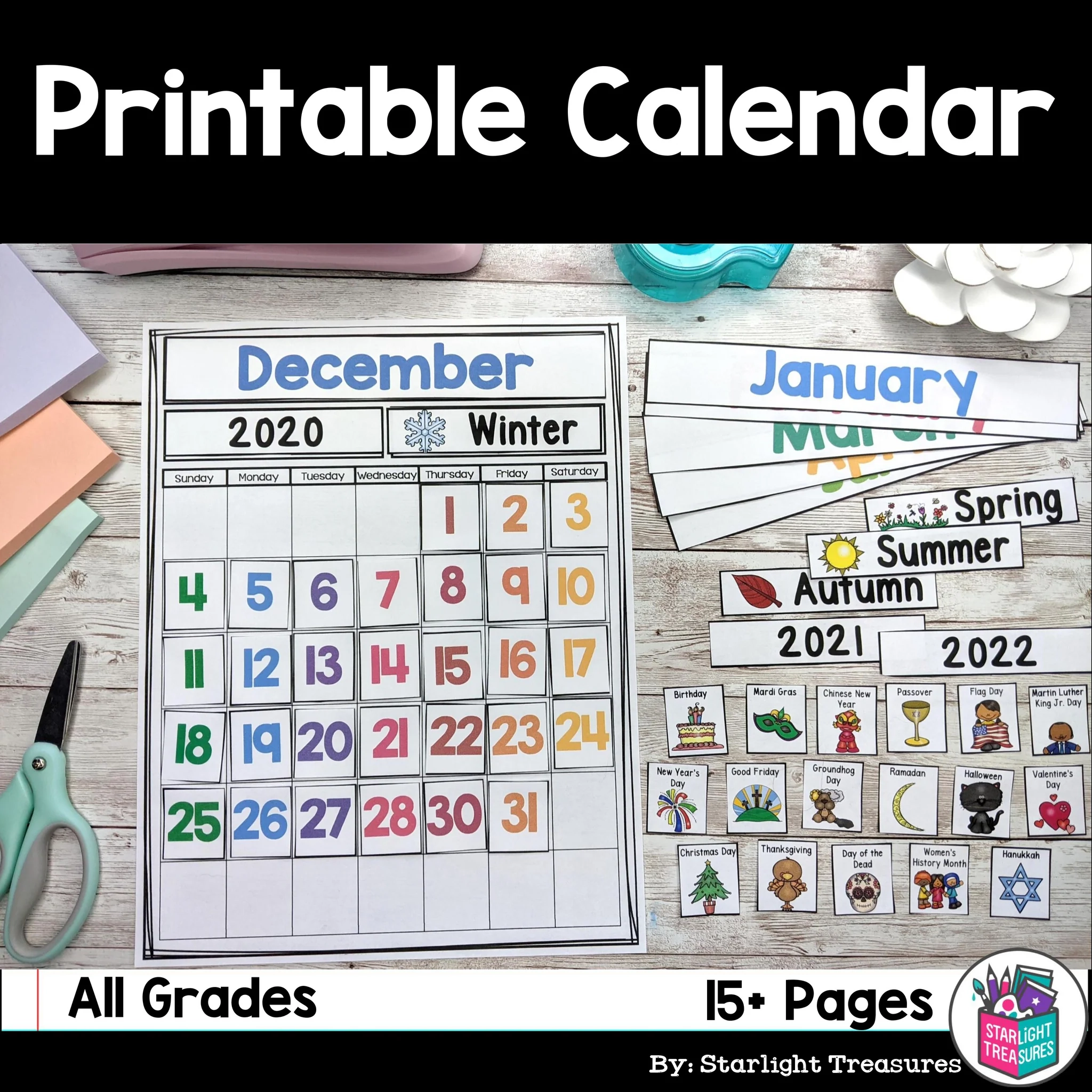 Printable Calendar For Your Classroom Homeschool Classes 