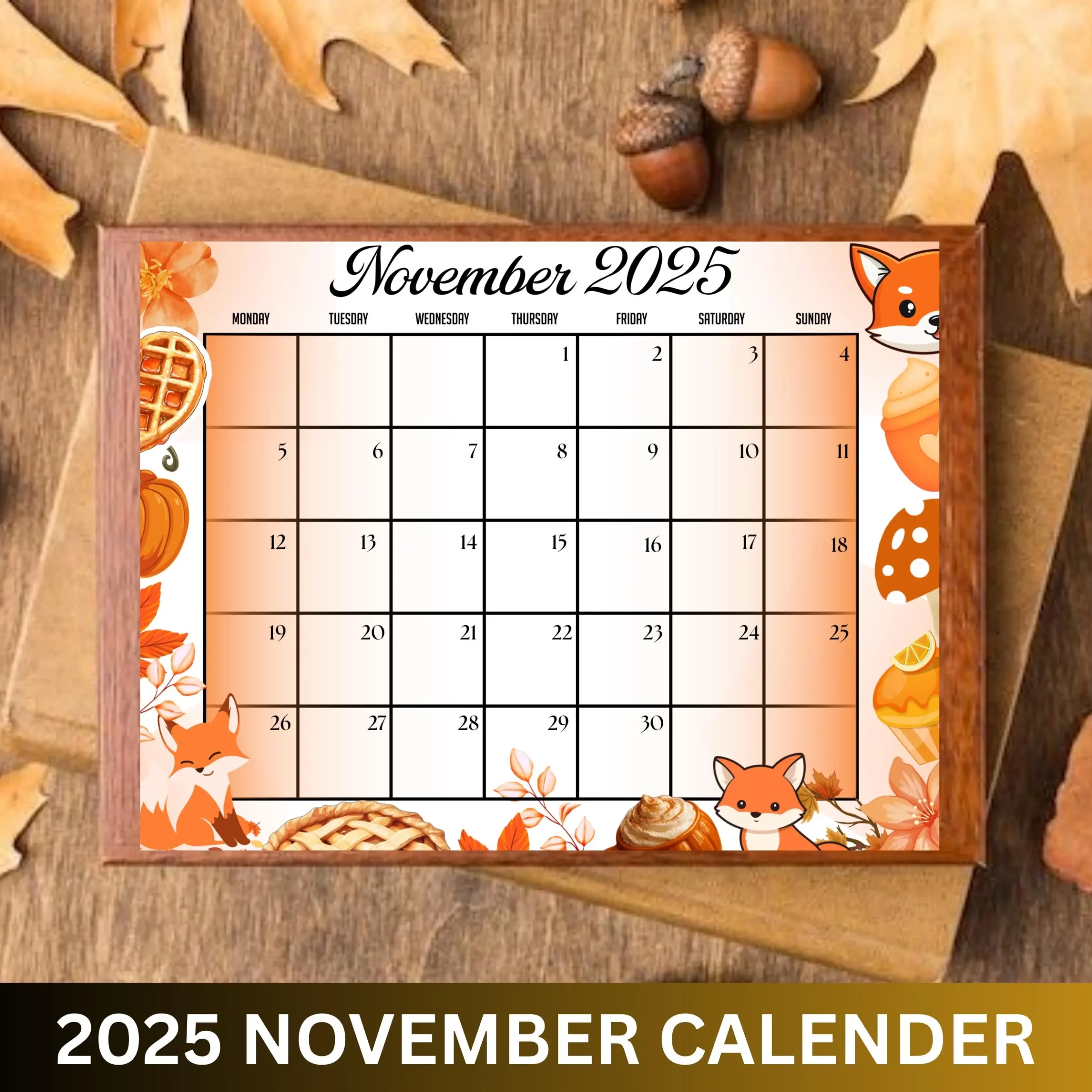 Printable Calenders November Turkey Etsy