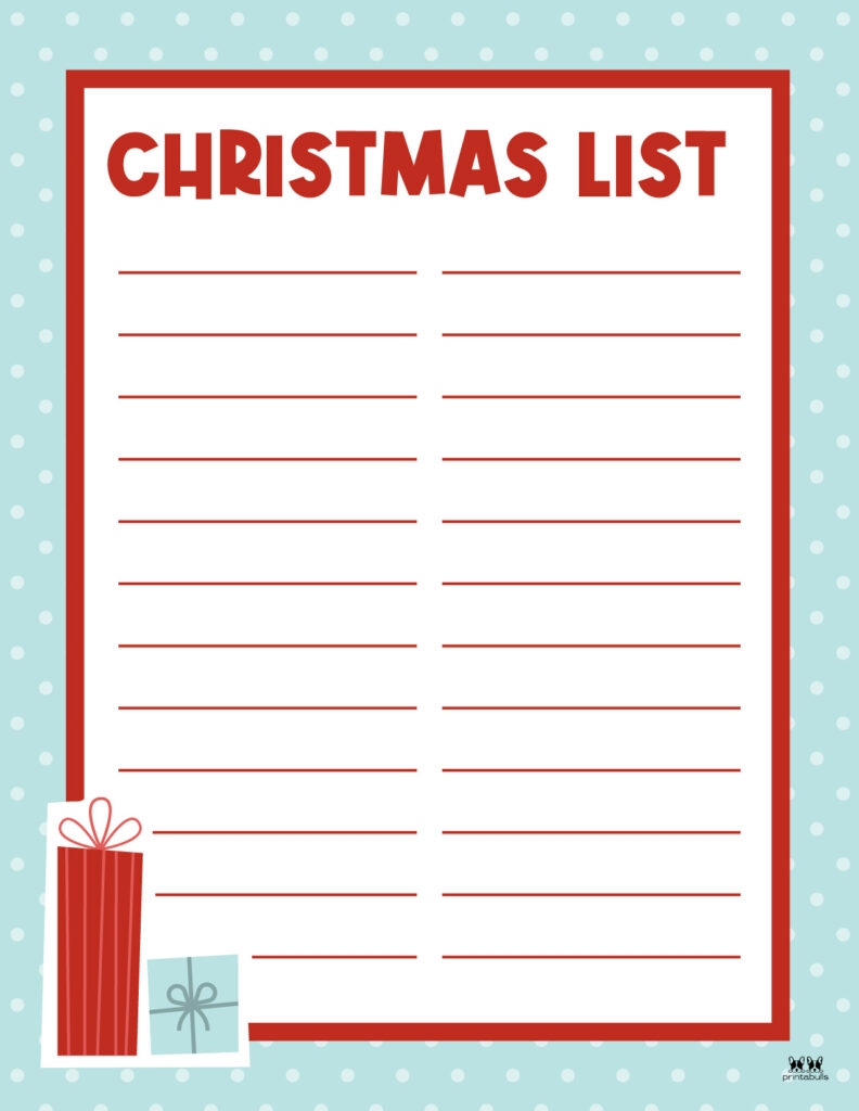Christmas Wishlist Template Free Printable