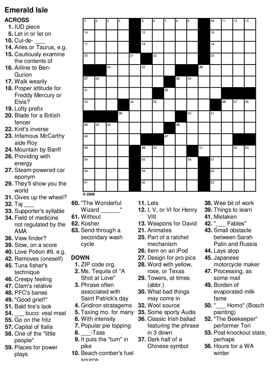 Printable Crossword Puzzles Easy To Medium Printable Crossword 