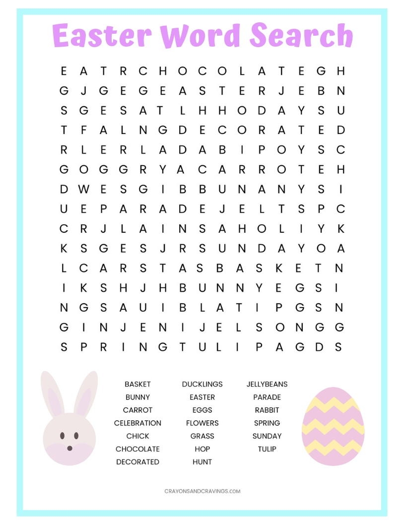 Printable Easter Word Search Puzzles