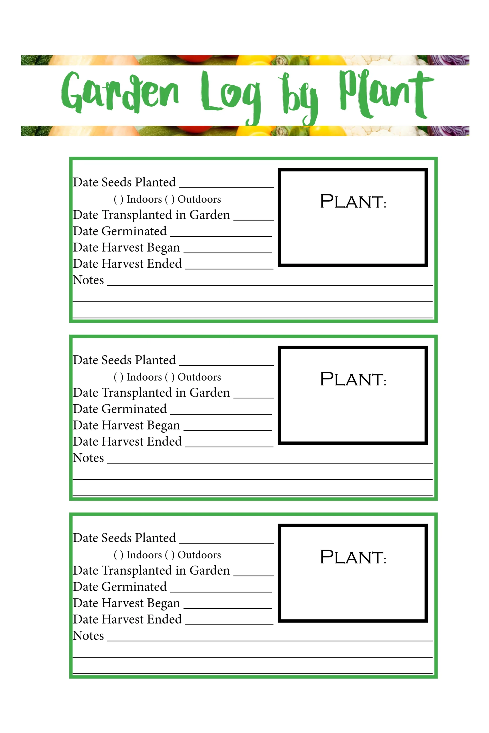 Printable Garden Planner Printable Party Favors