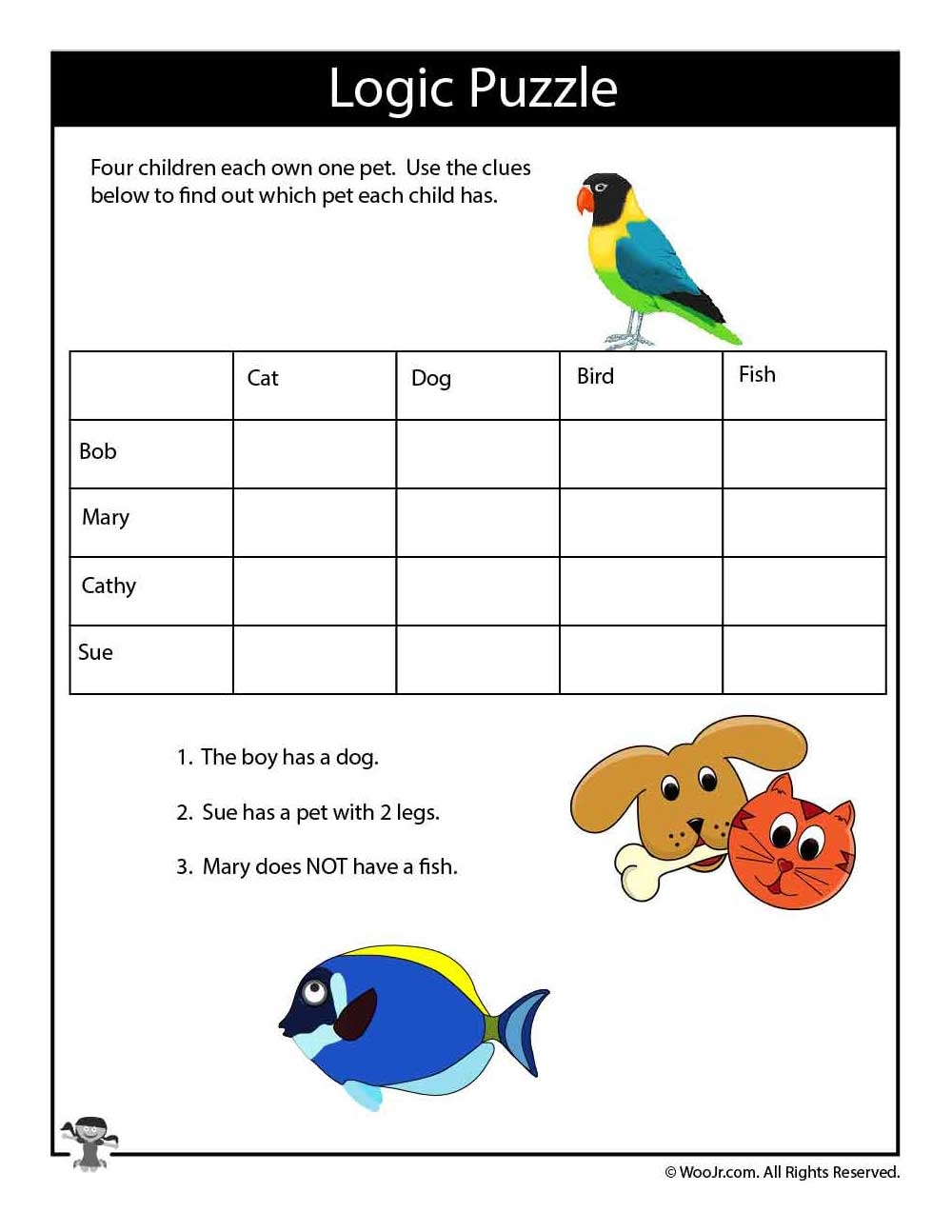 Logic Grid Puzzles Printable Free