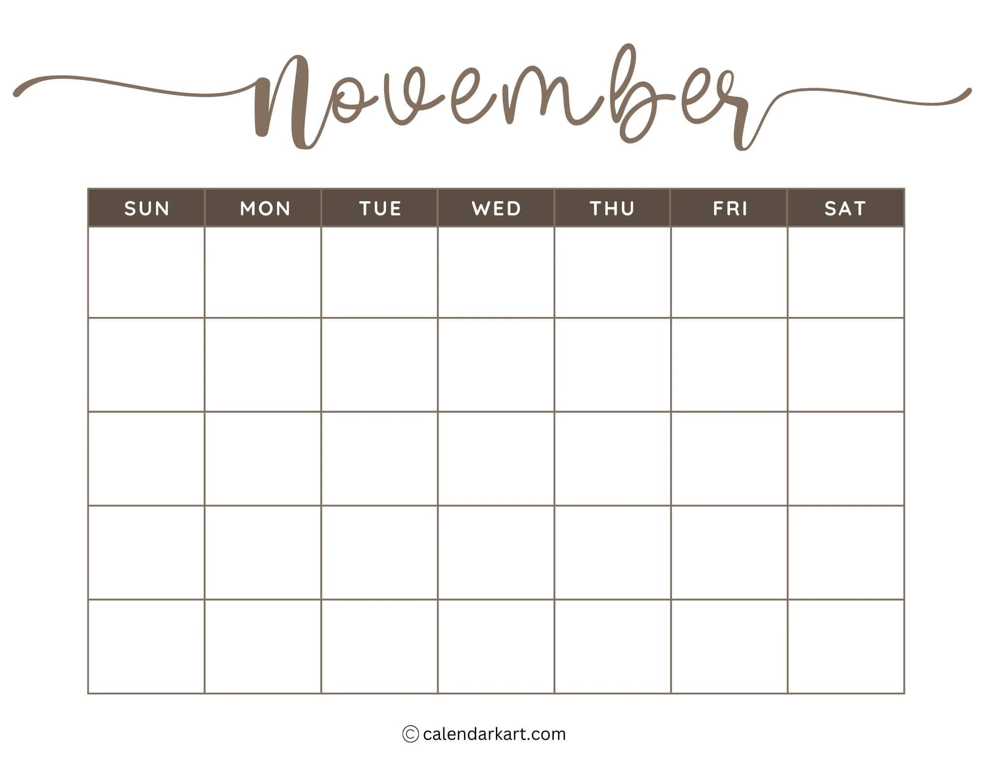 Printable Blank Calendar Templates