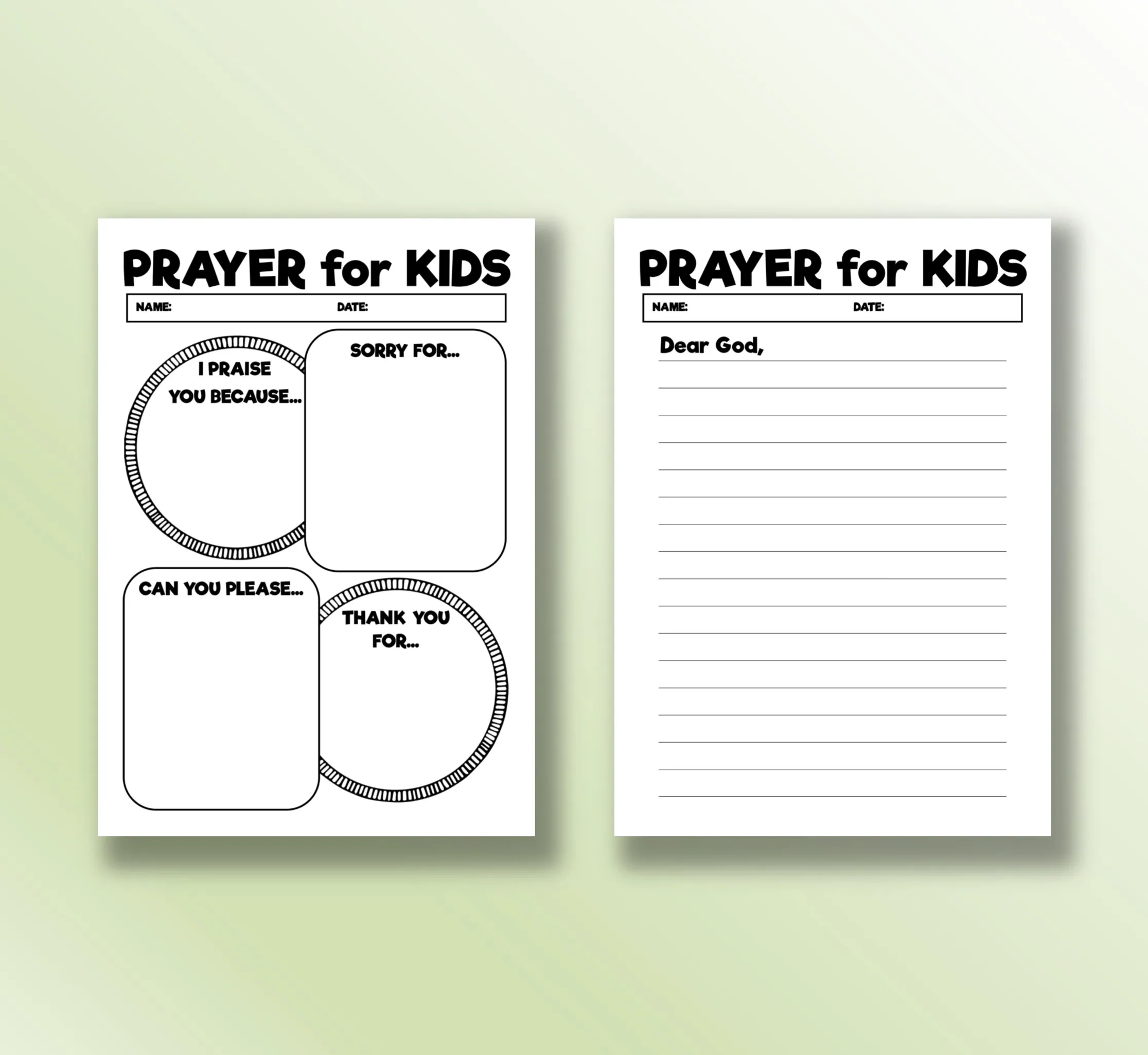 Printable Prayer Notes For Kids Children s Prayer Worksheet 