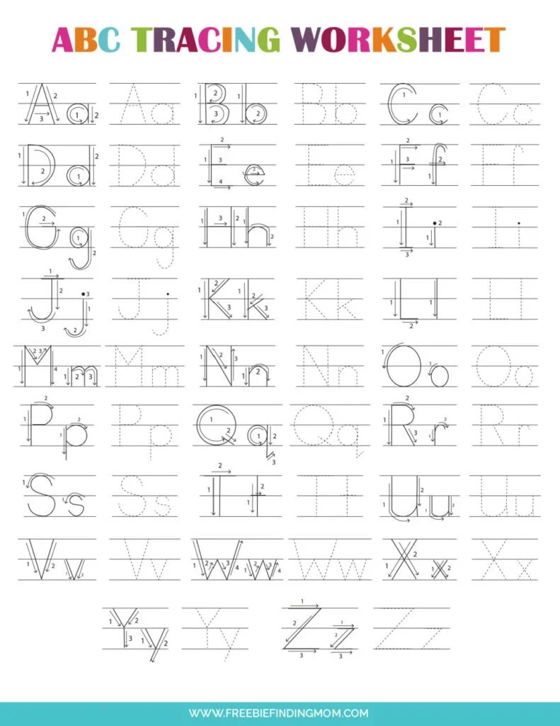 Traceable Alphabet Worksheets Printable Free
