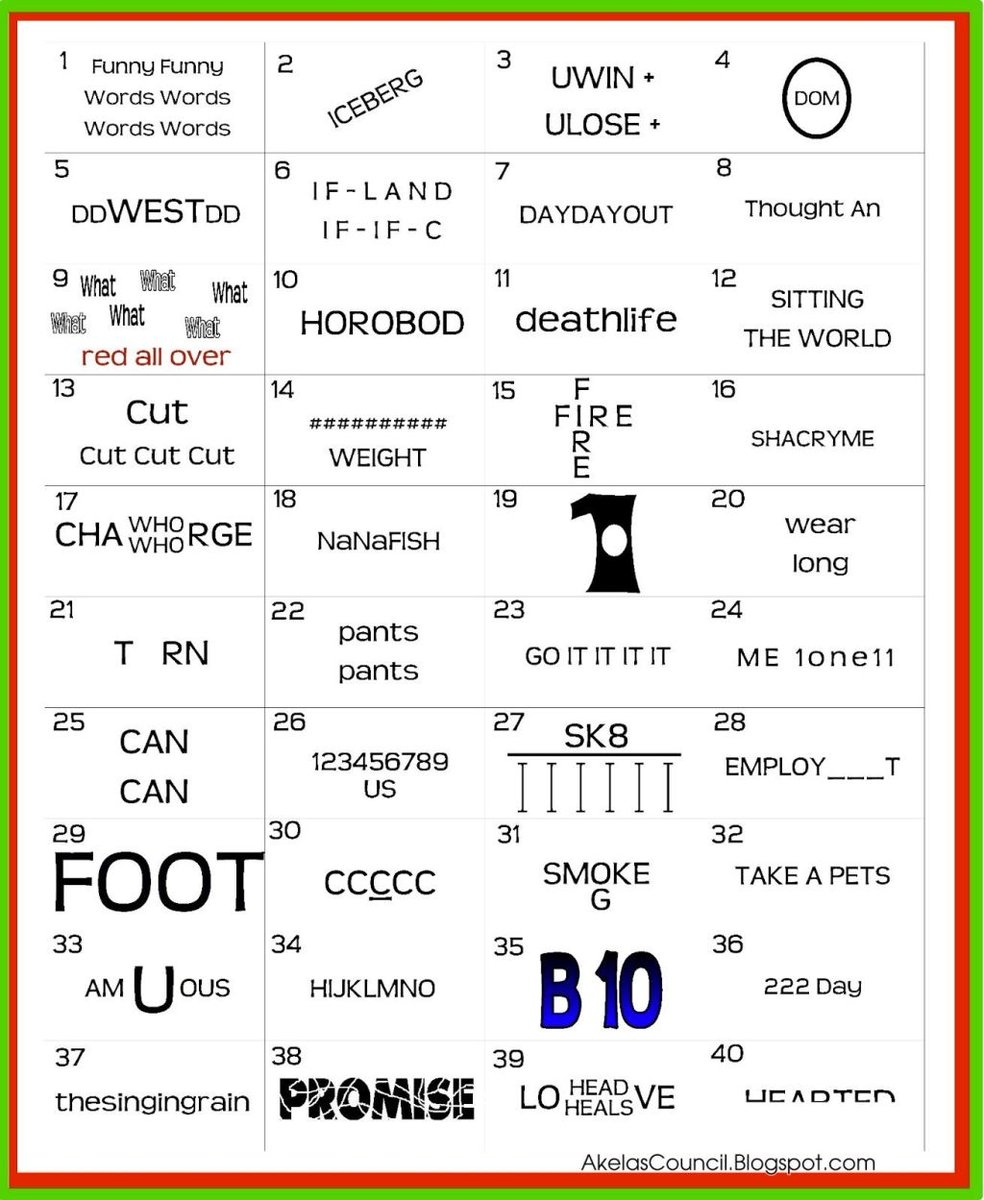 Printable Rebus Puzzles And Answers