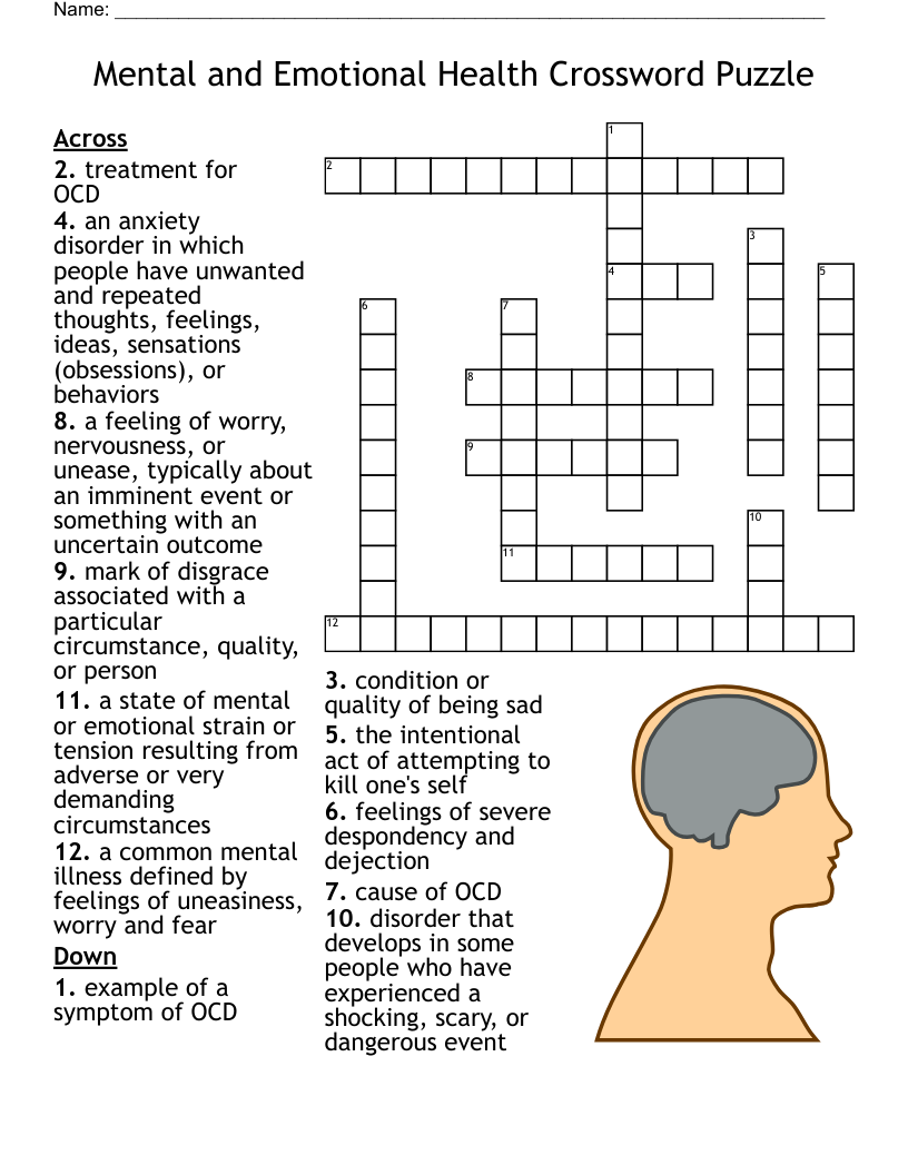Psychology Crossword Puzzle WordMint