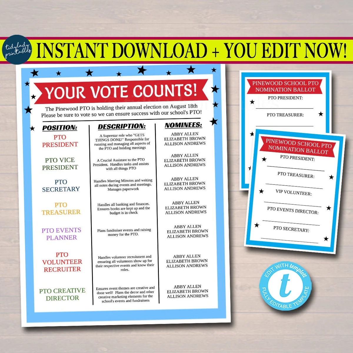 Printable Ballot Template