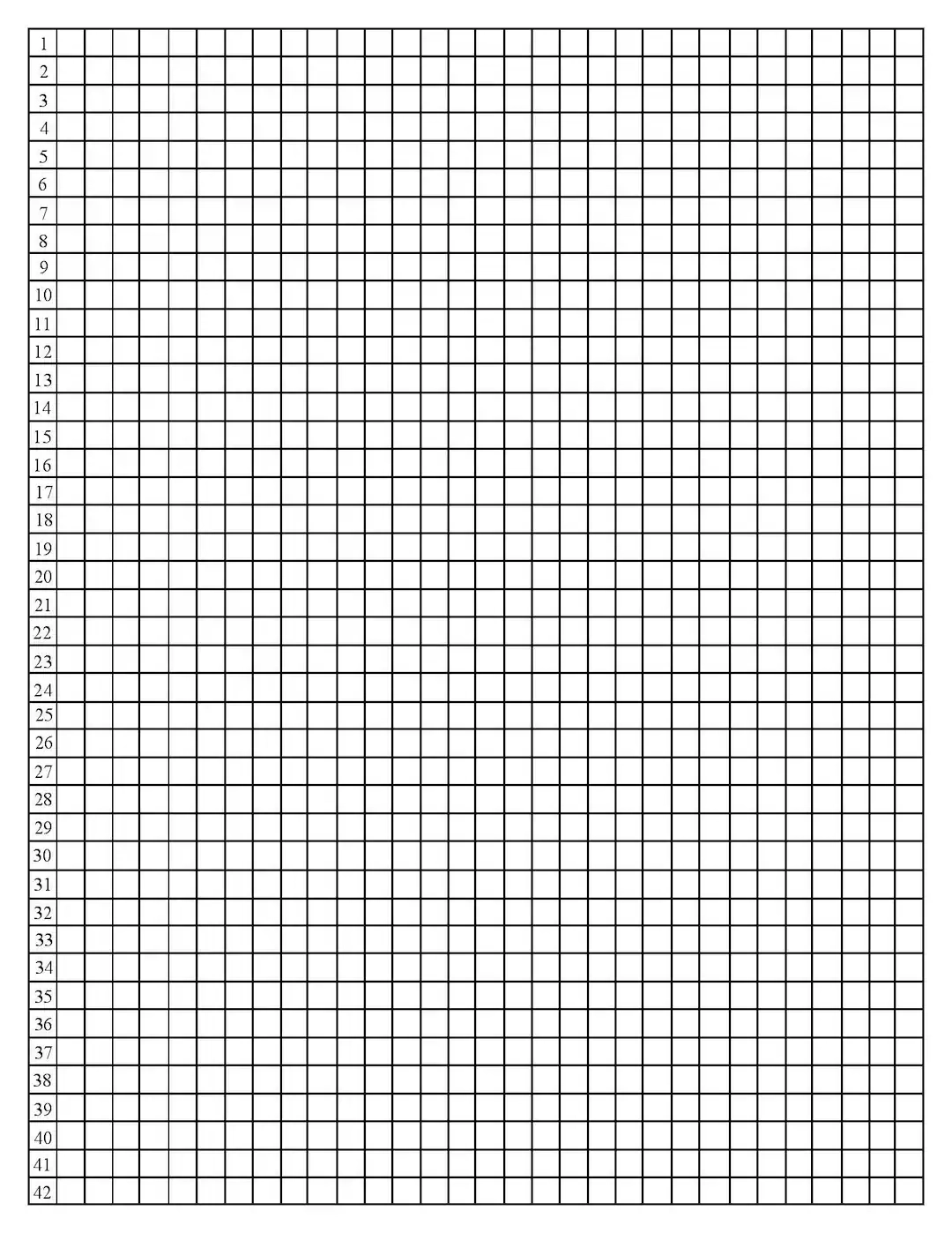 Quarter inch Graph Paper With Line Numbers Etsy