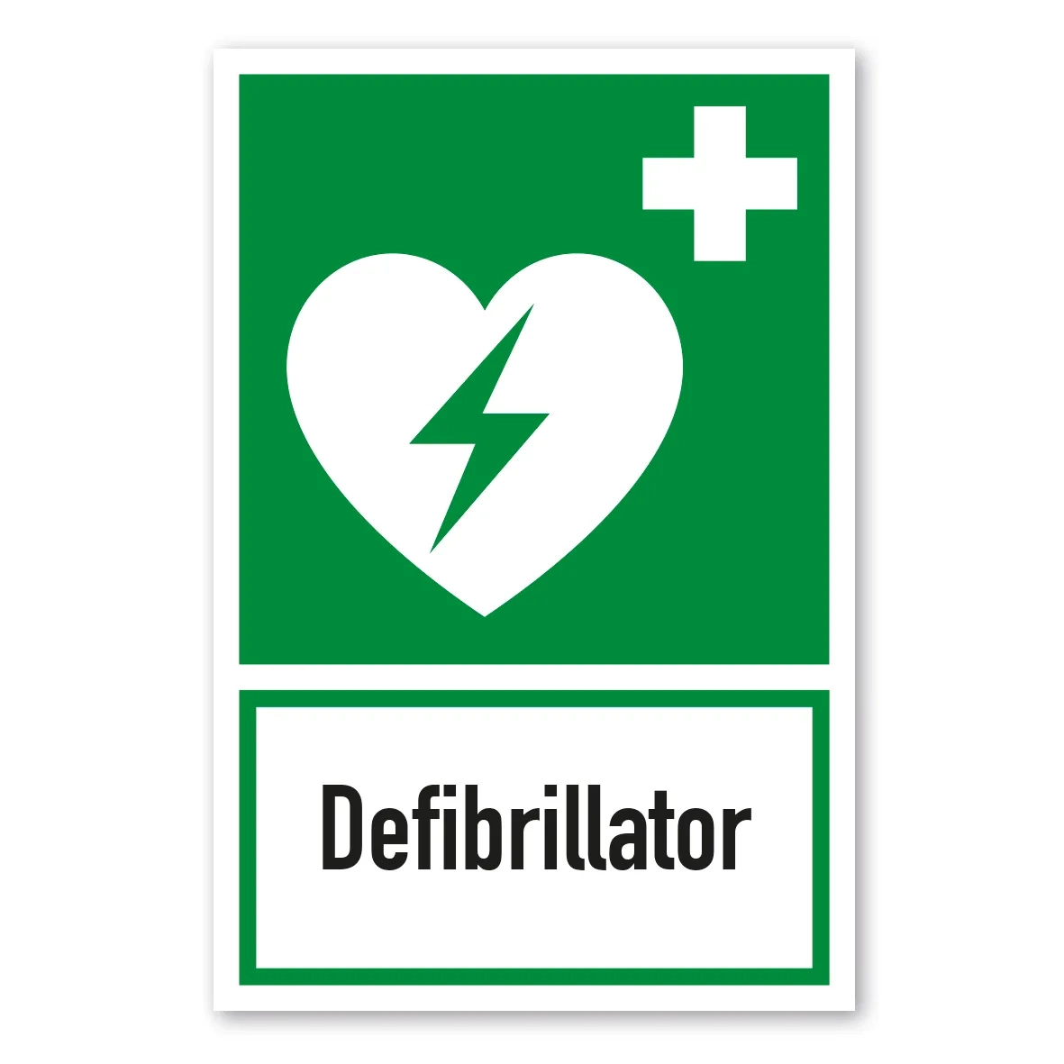 Rettungsschild Defibrillator Kombi ISO 7010 E010 K