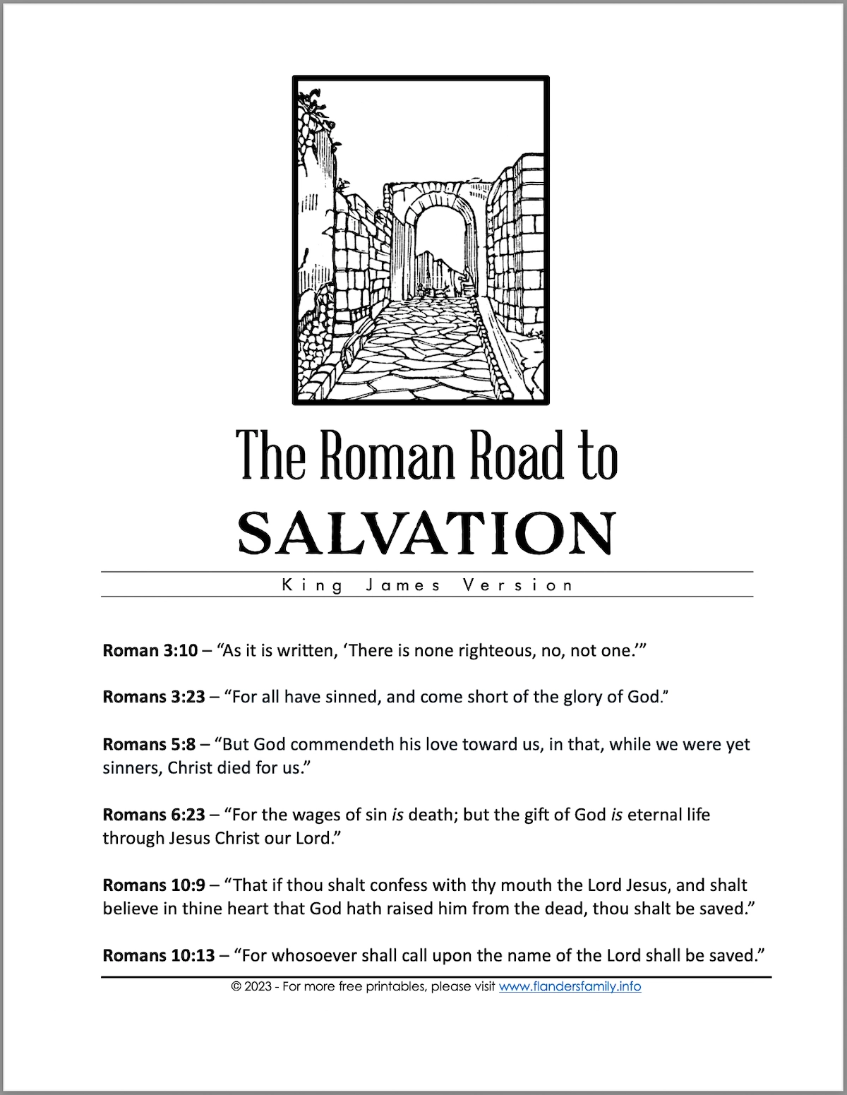 Roman Road To Salvation Free Printables Flanders Family Home Life