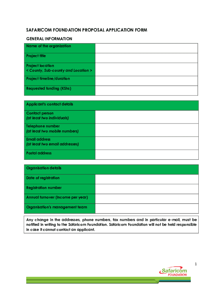 Safaricom Foundation Application Form 2024 Deadline Fill Out 