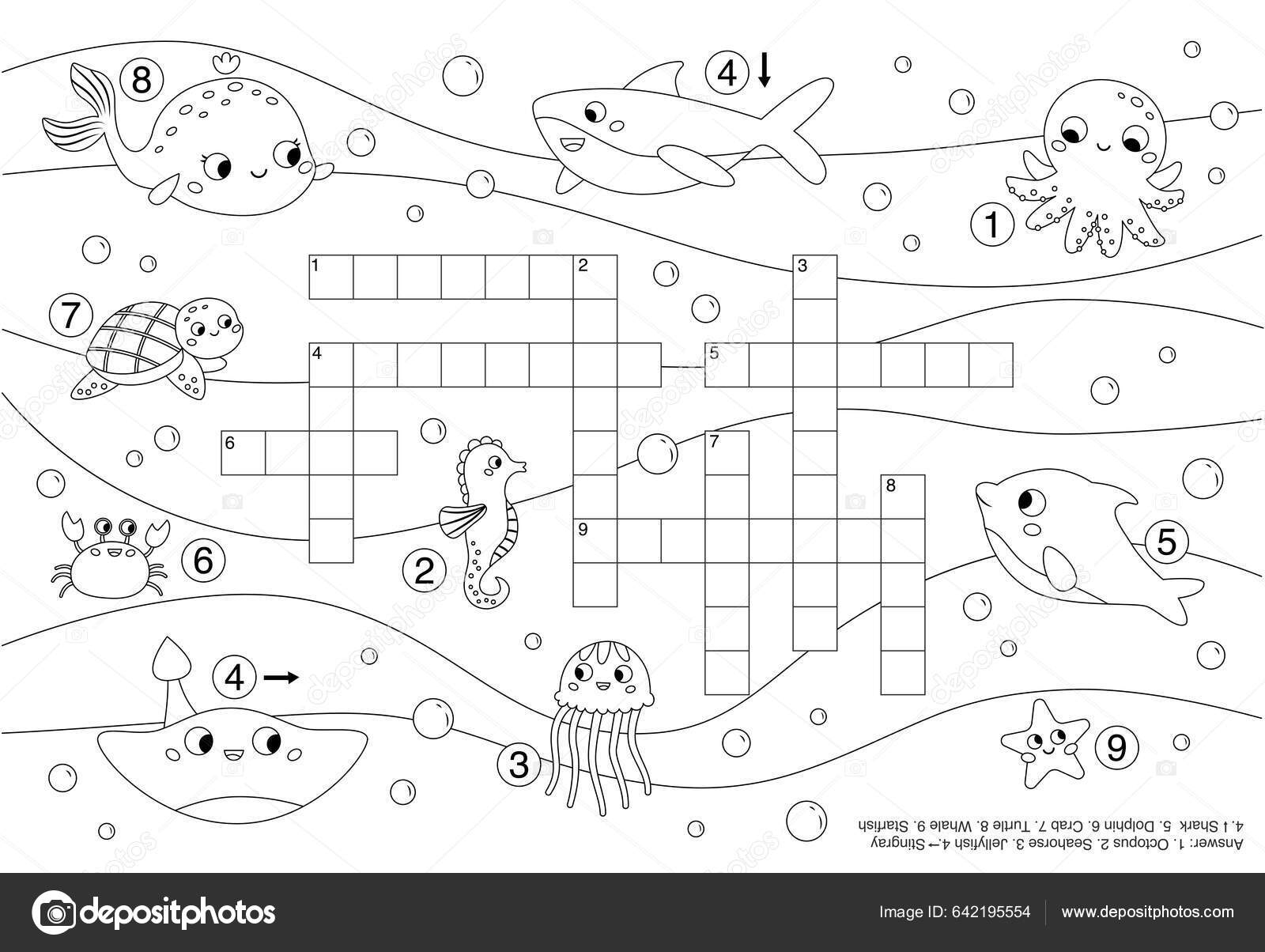 Printable Crossword Puzzles Sea Life