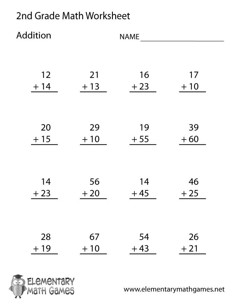 Free Printable Math Worksheets 2nd Grade
