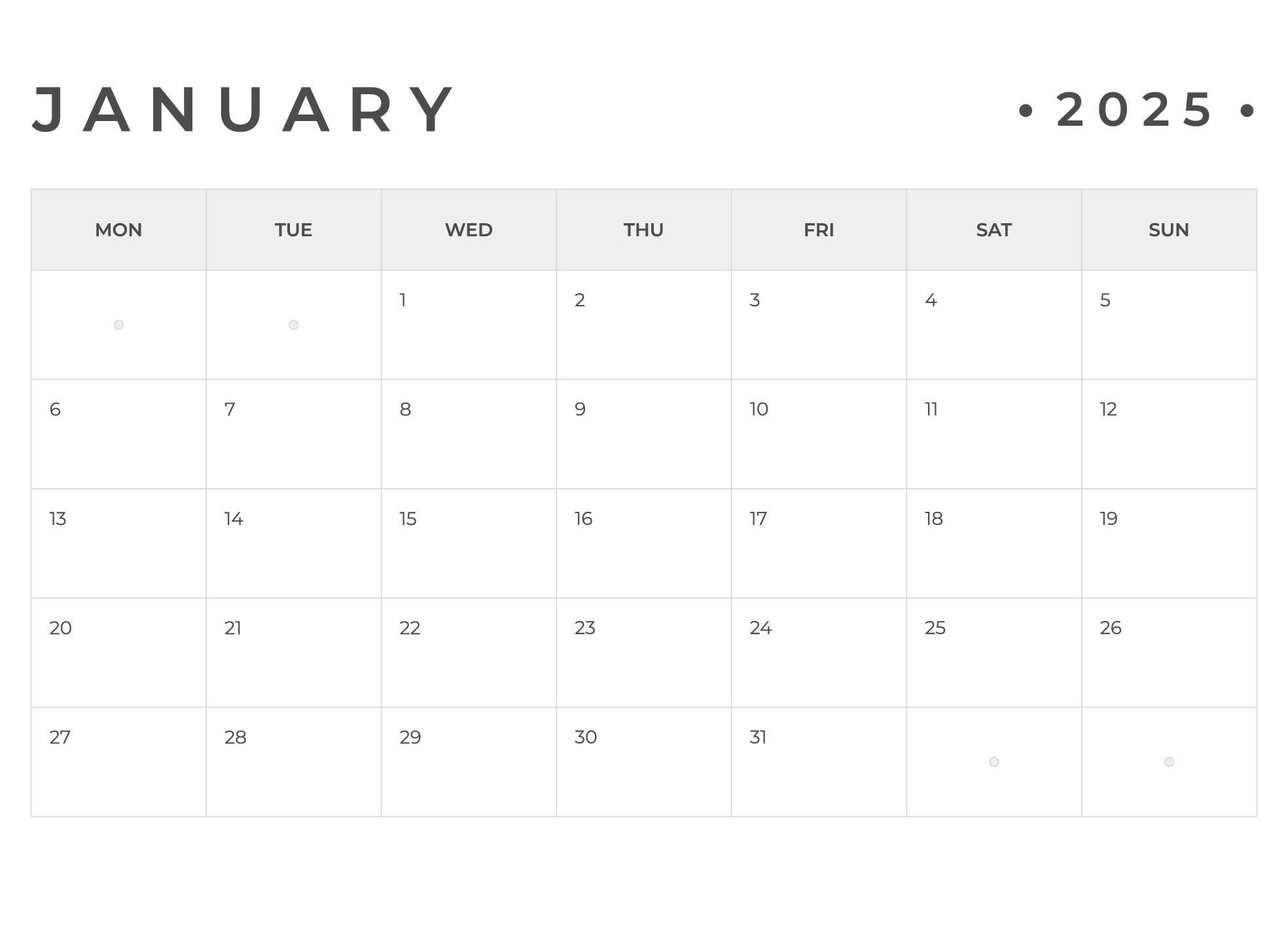 Google Doc Blank Printable Calendar