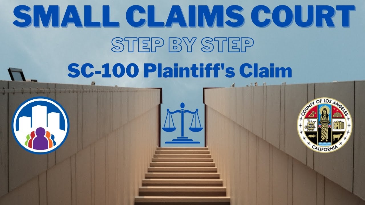 Small Claims Court Forms Step By Step SC 100 Plaintiff s Claim