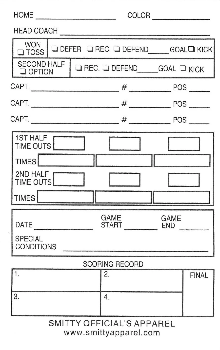 Smitty Football Referee Game Cards Pack Of 25 Gerry Davis Sports Smitty Football Referee Game Cards Pack Of 25 Gerry Davis Sports