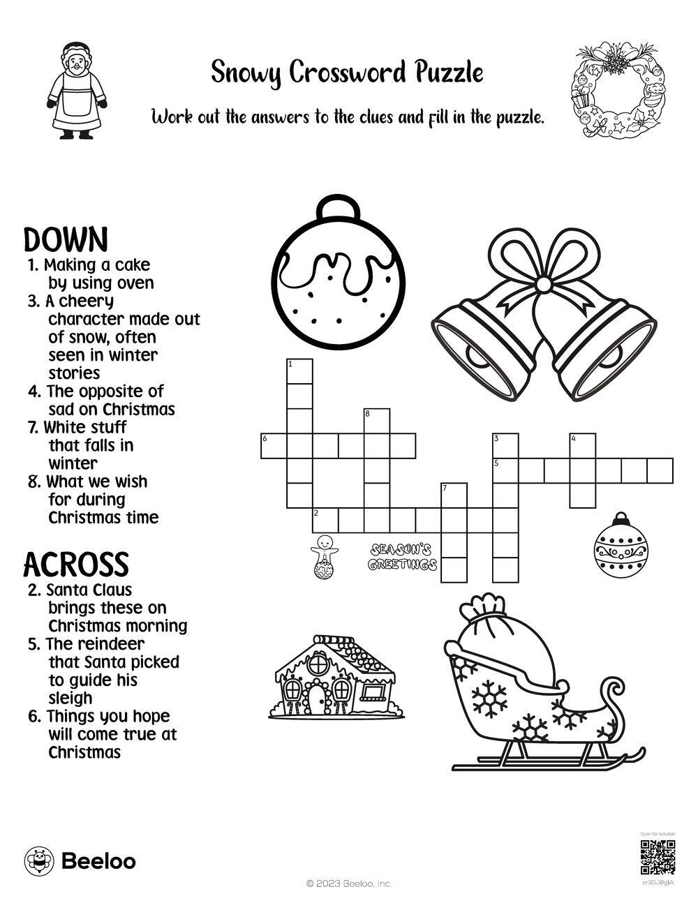 Printable Winter Crossword Puzzles