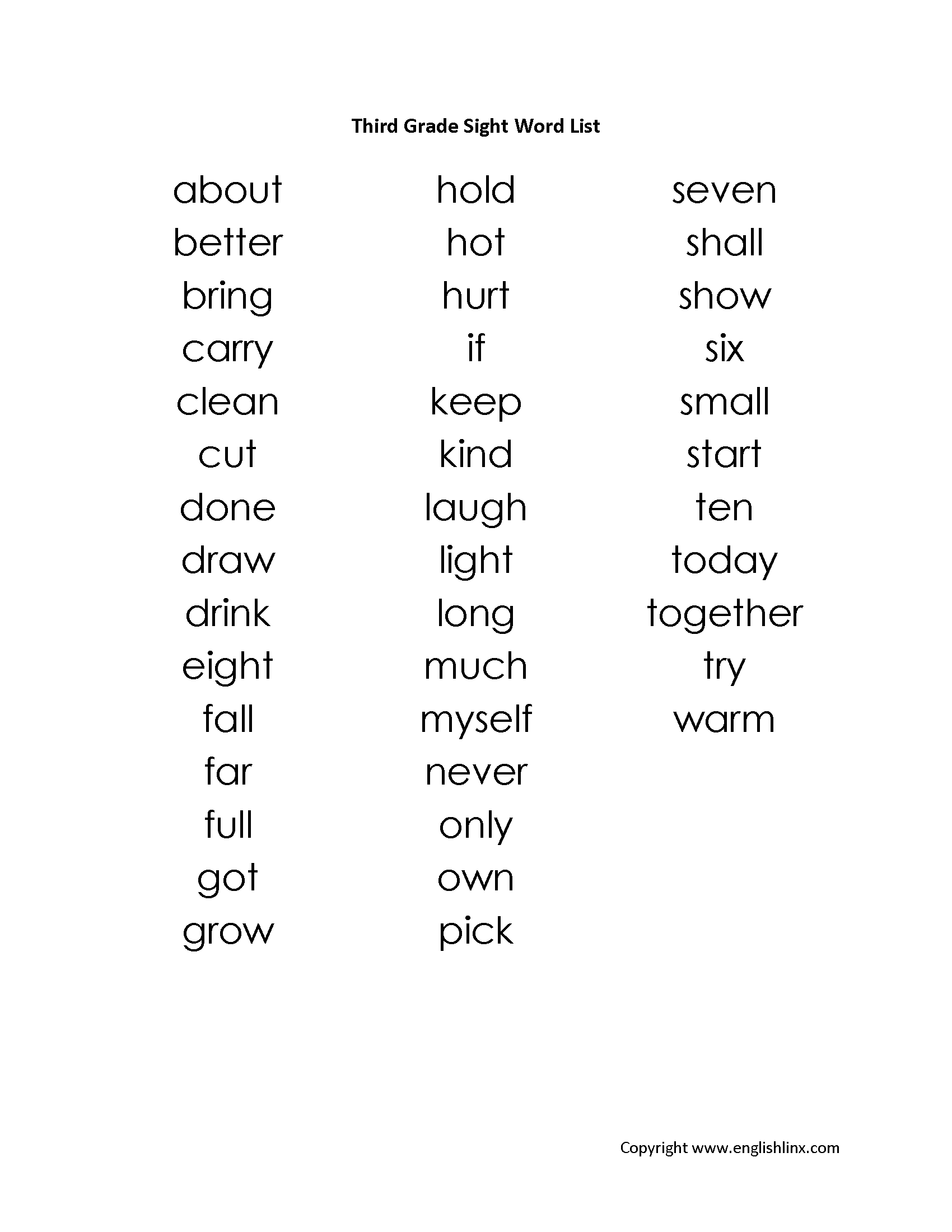 Printable Spelling Worksheets Grade 3